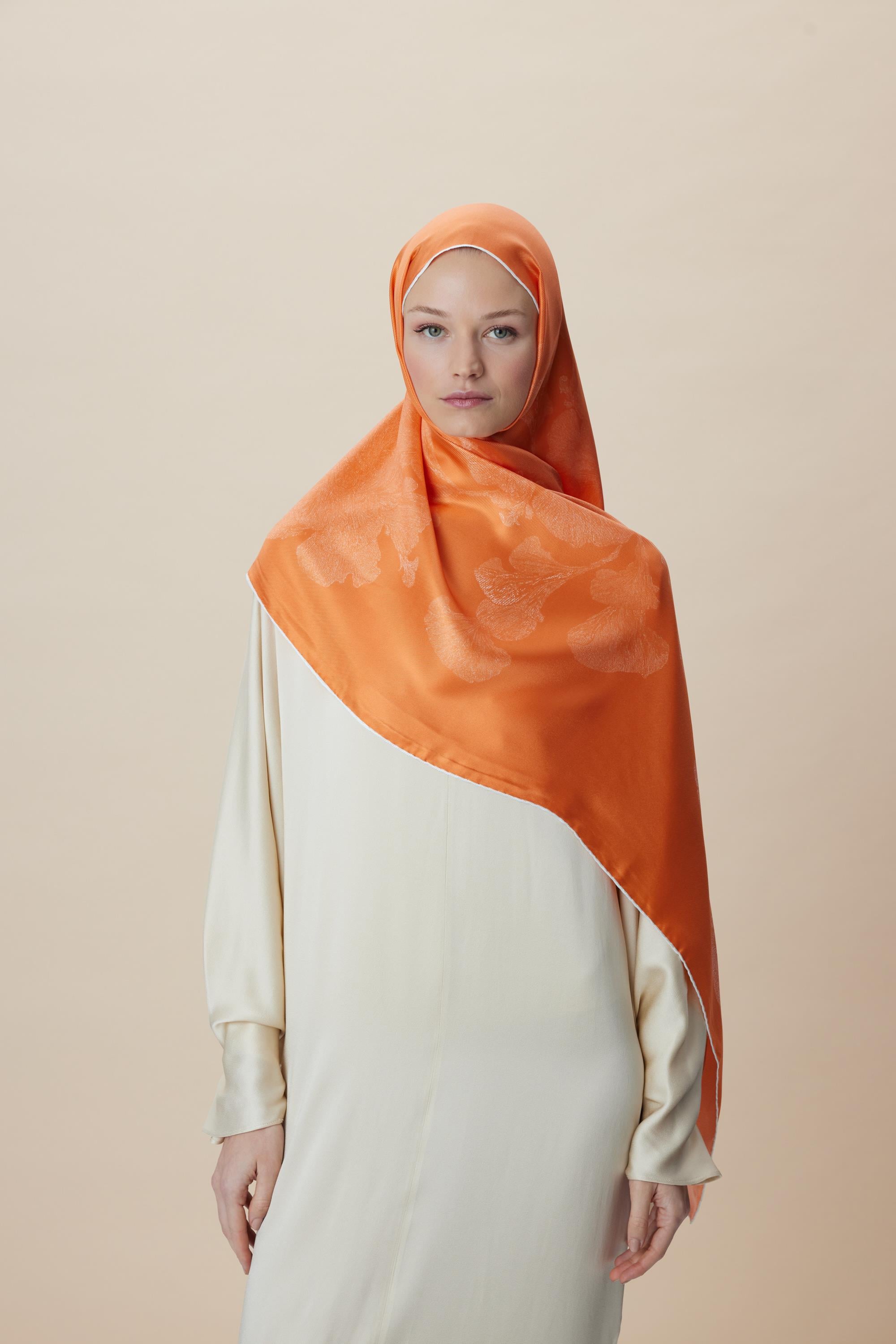 FARAH MULBERRY İPEK ŞAL 70*190 - TURUNCU