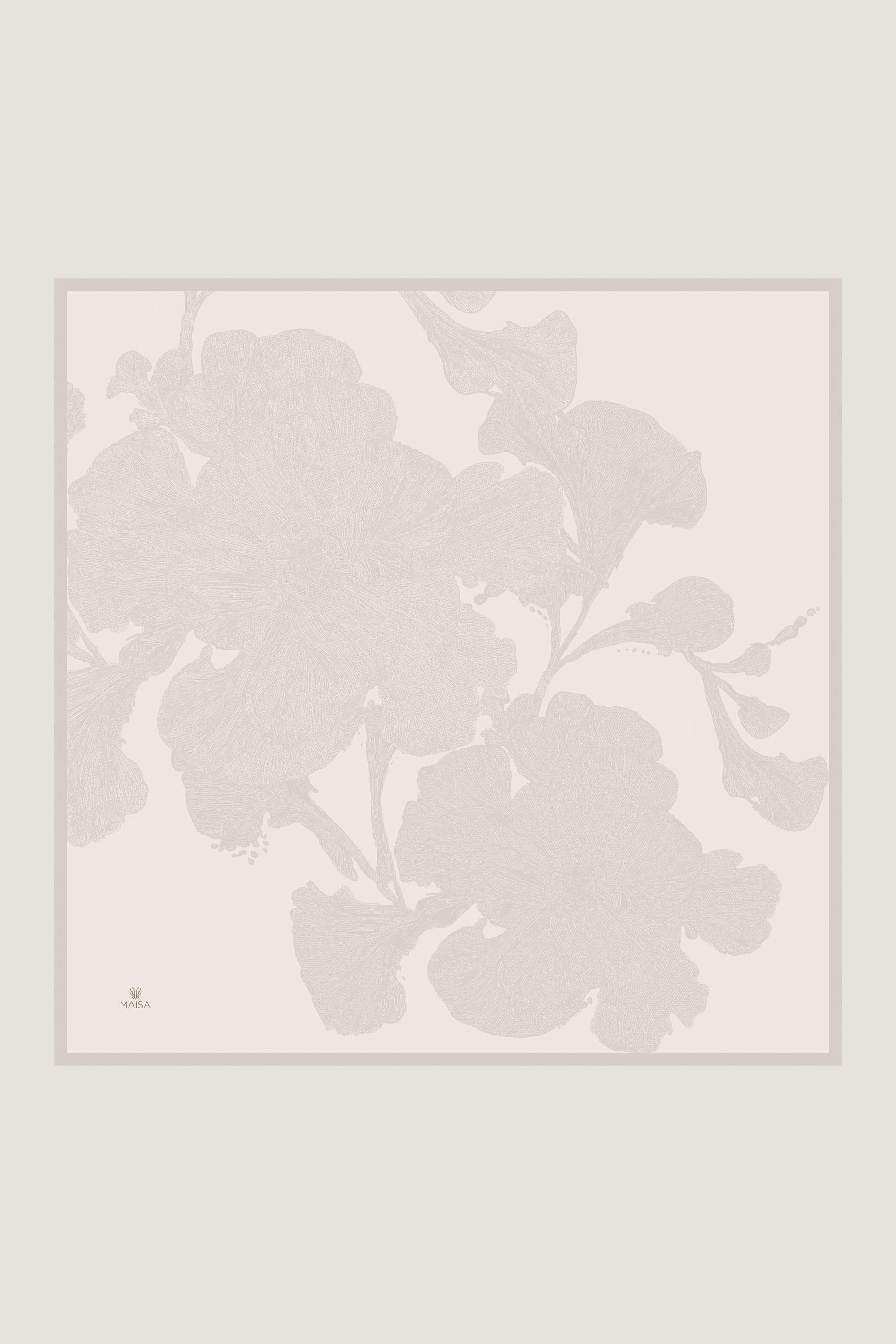FARAH SURA İPEK EŞARP 90*90 CM - BEJ