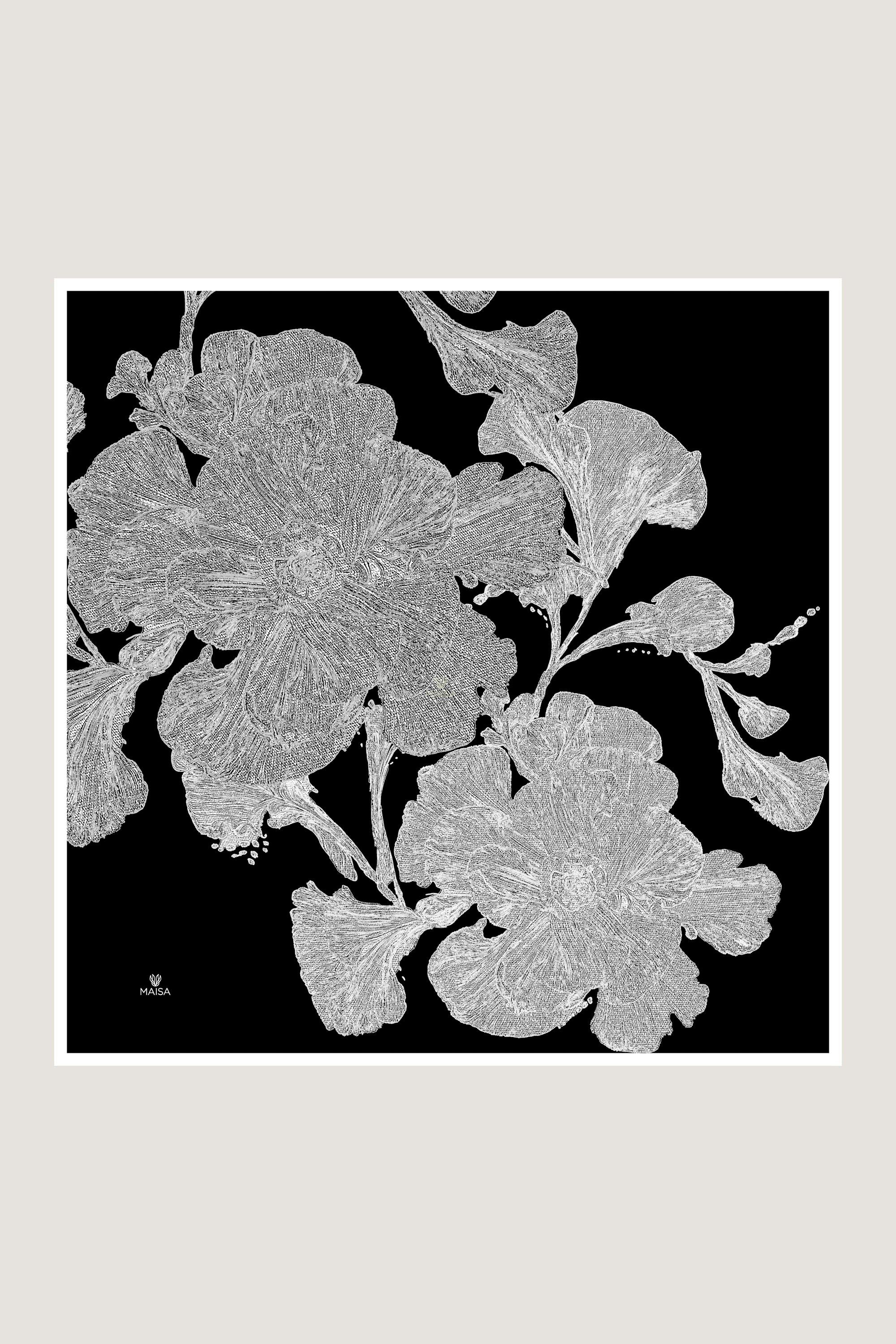 FARAH SURA İPEK EŞARP 90*90 CM - SİYAH