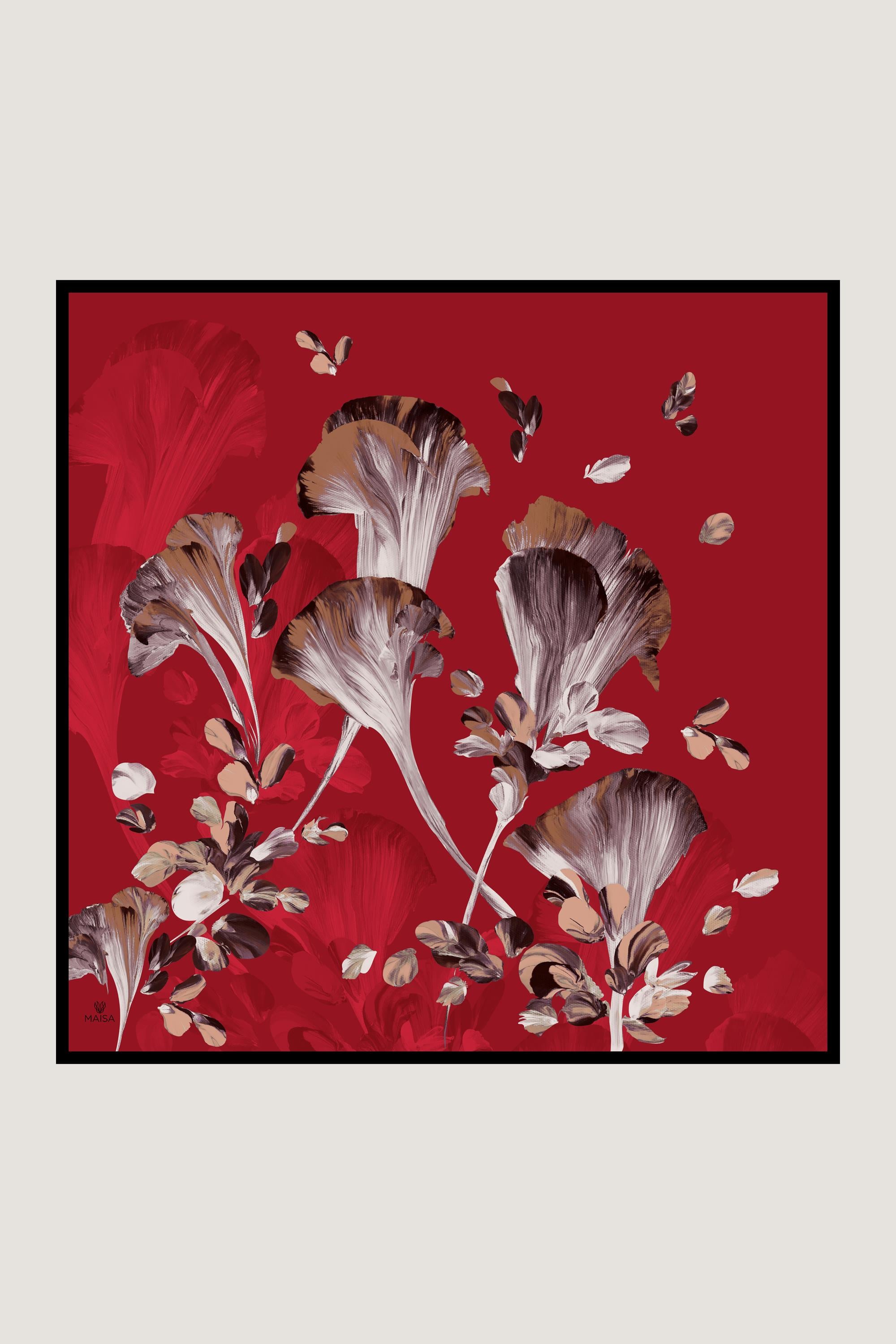 GEM TİVİL İPEK EŞARP 90*90 CM - KIRMIZI