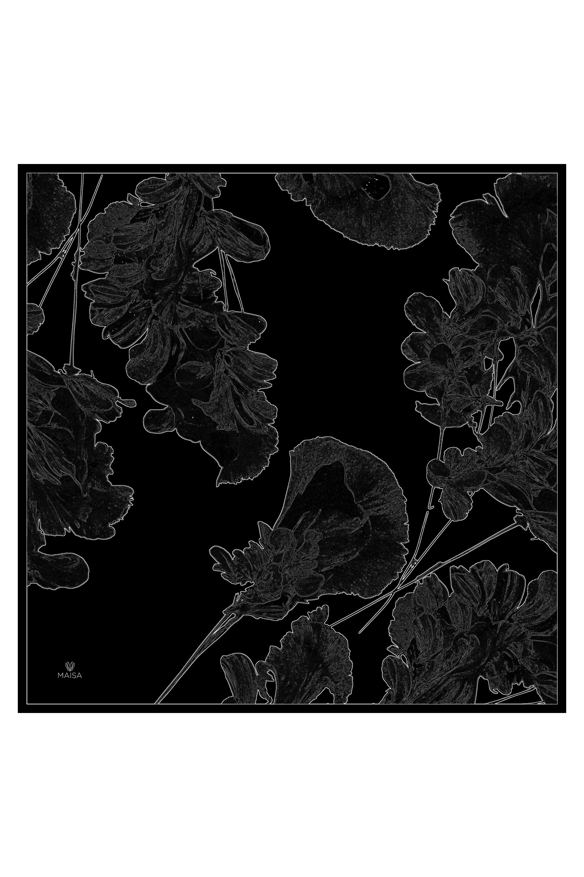 HALE TİVİL İPEK EŞARP 90*90 - SİYAH