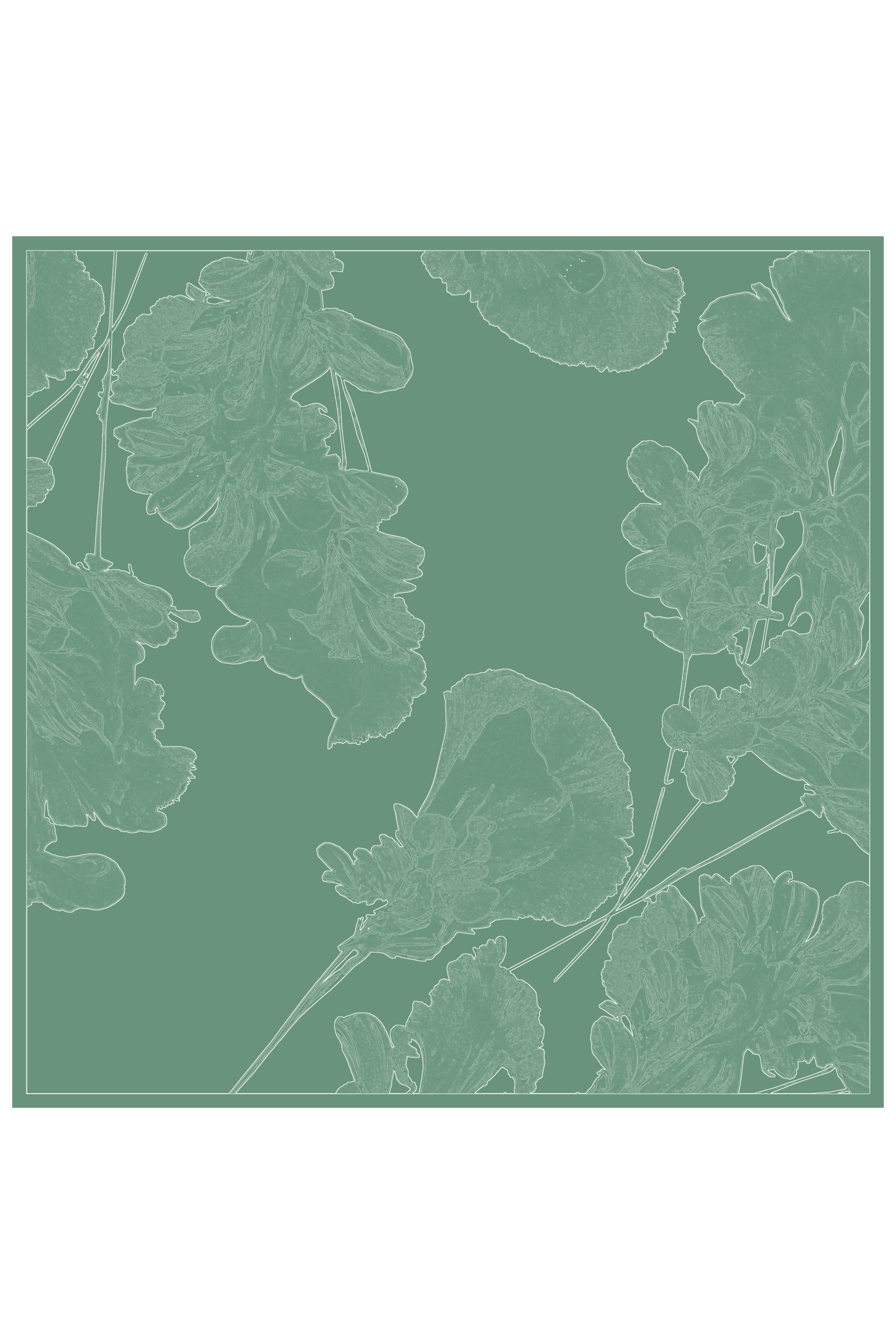 HALE TİVİL İPEK EŞARP 90*90 - YEŞİL