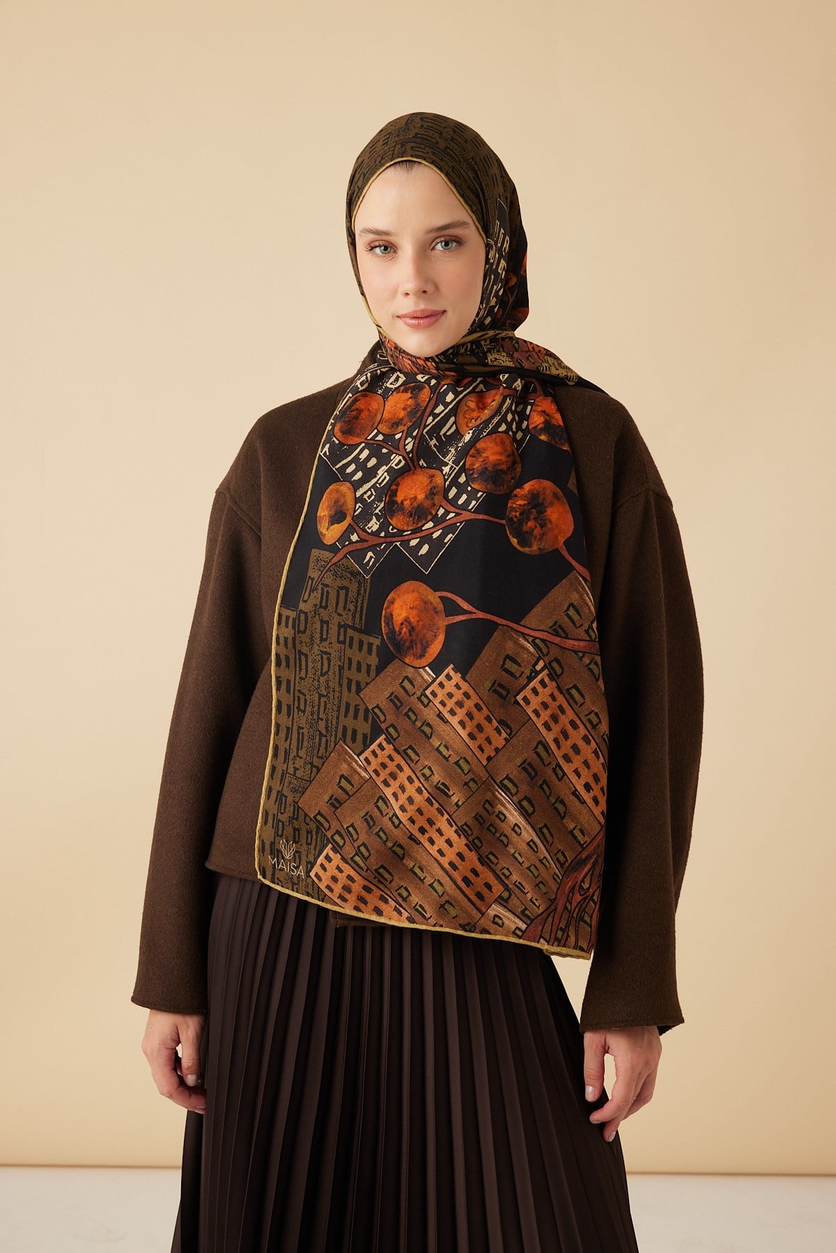 HAYAT YÜN İPEK KAŞMİR ŞAL 70*200 CM - TURUNCU