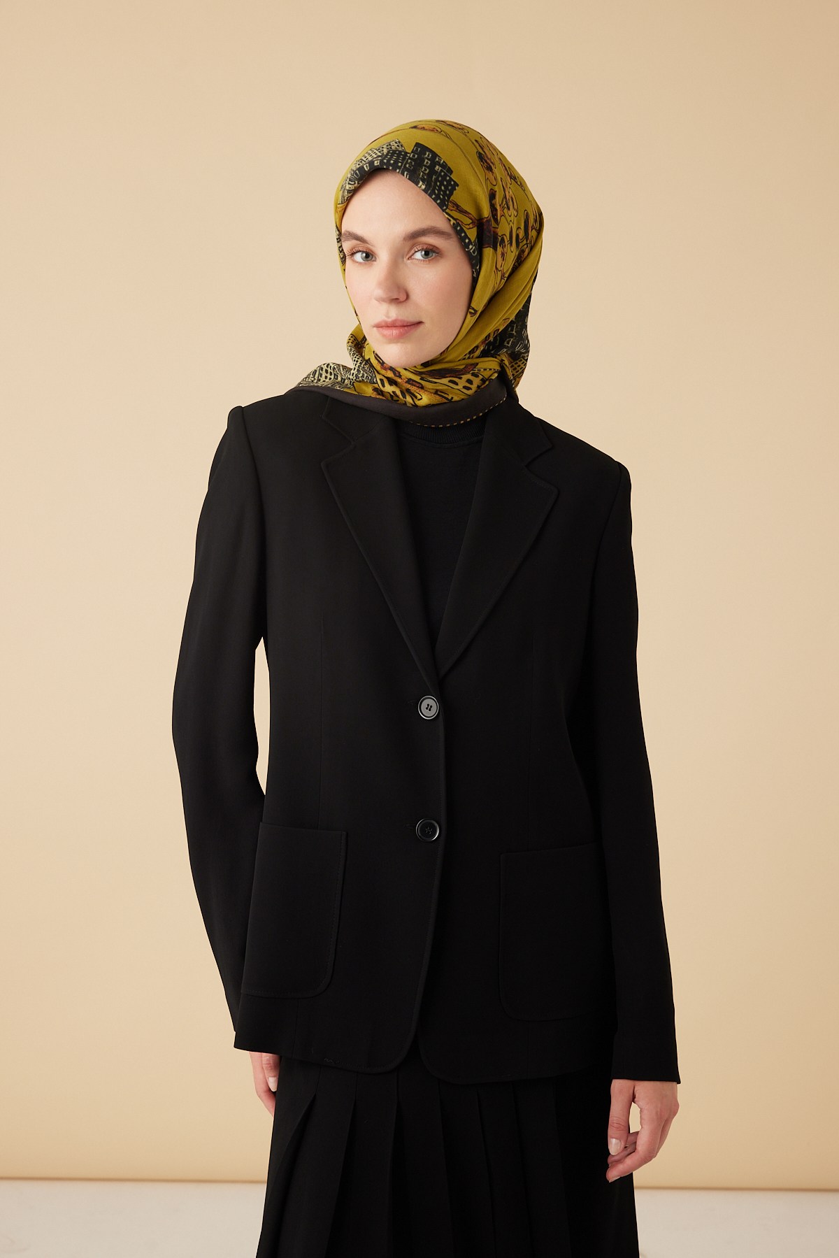 HAYAT YÜN ÜÇGEN ŞAL 140*140/2 CM - HARDAL