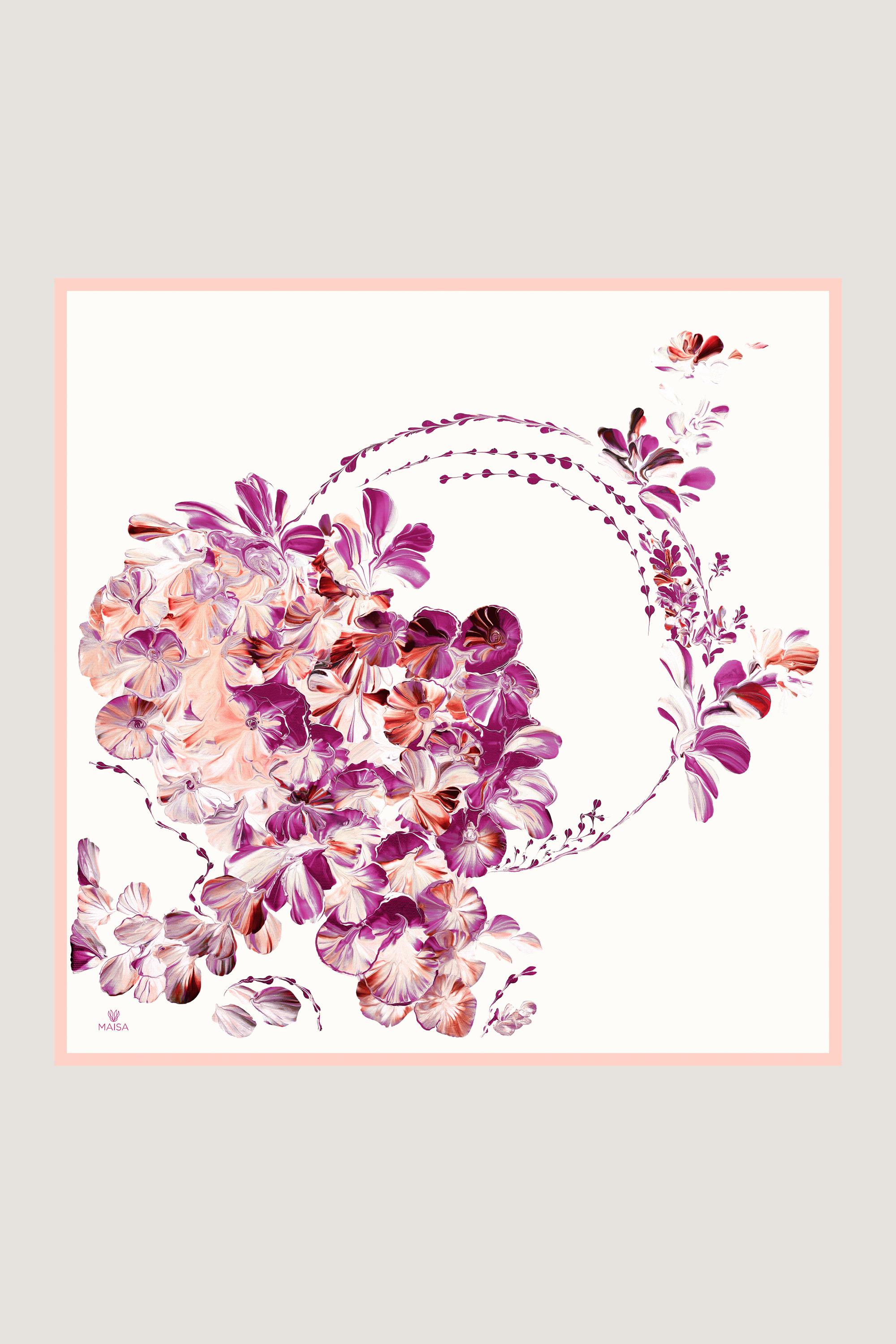 HELYA SURA İPEK EŞARP 90*90 CM - SOMON