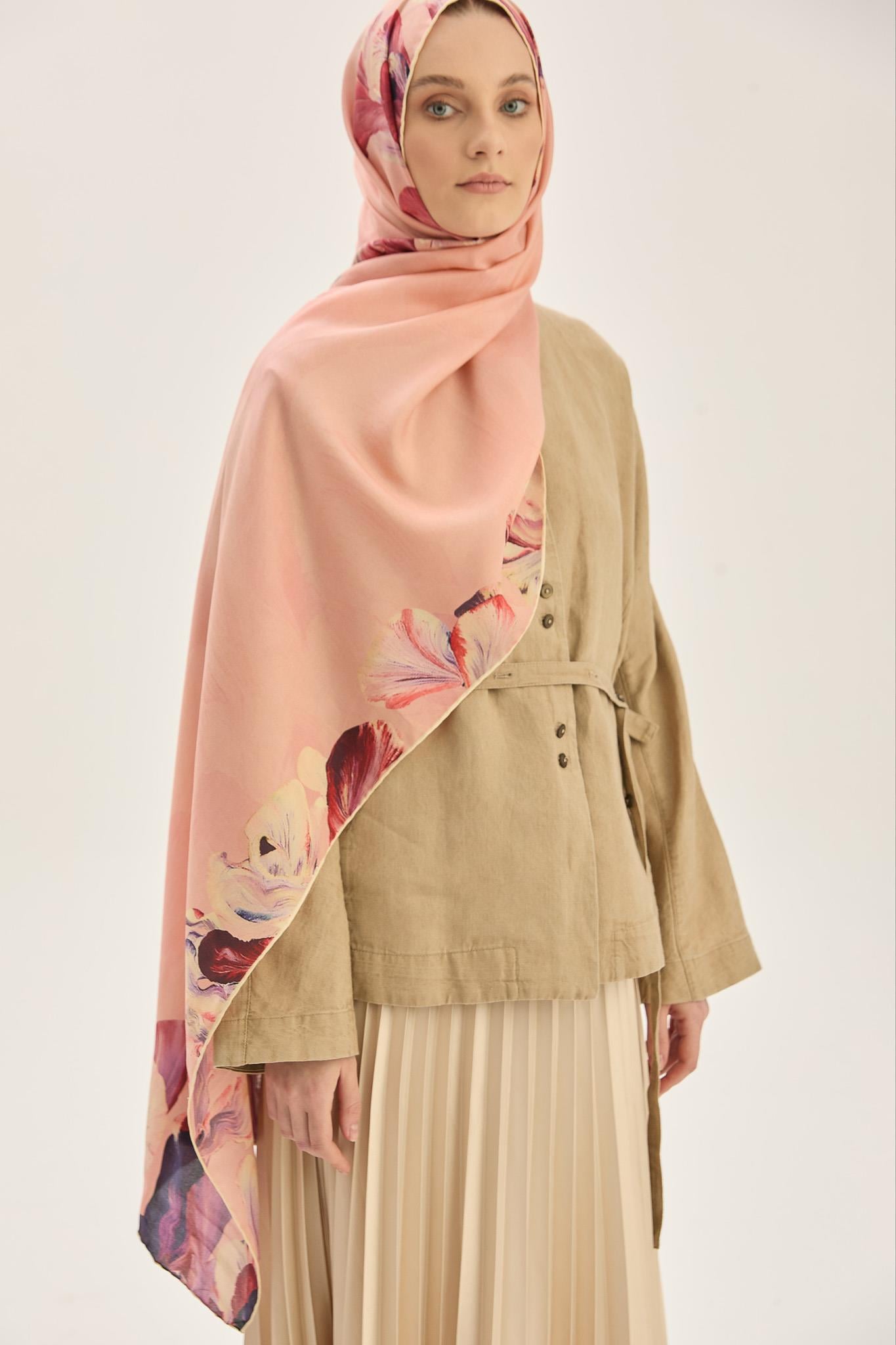HUŞ PAMUK İPEK ŞAL 70*190 CM - SOMON
