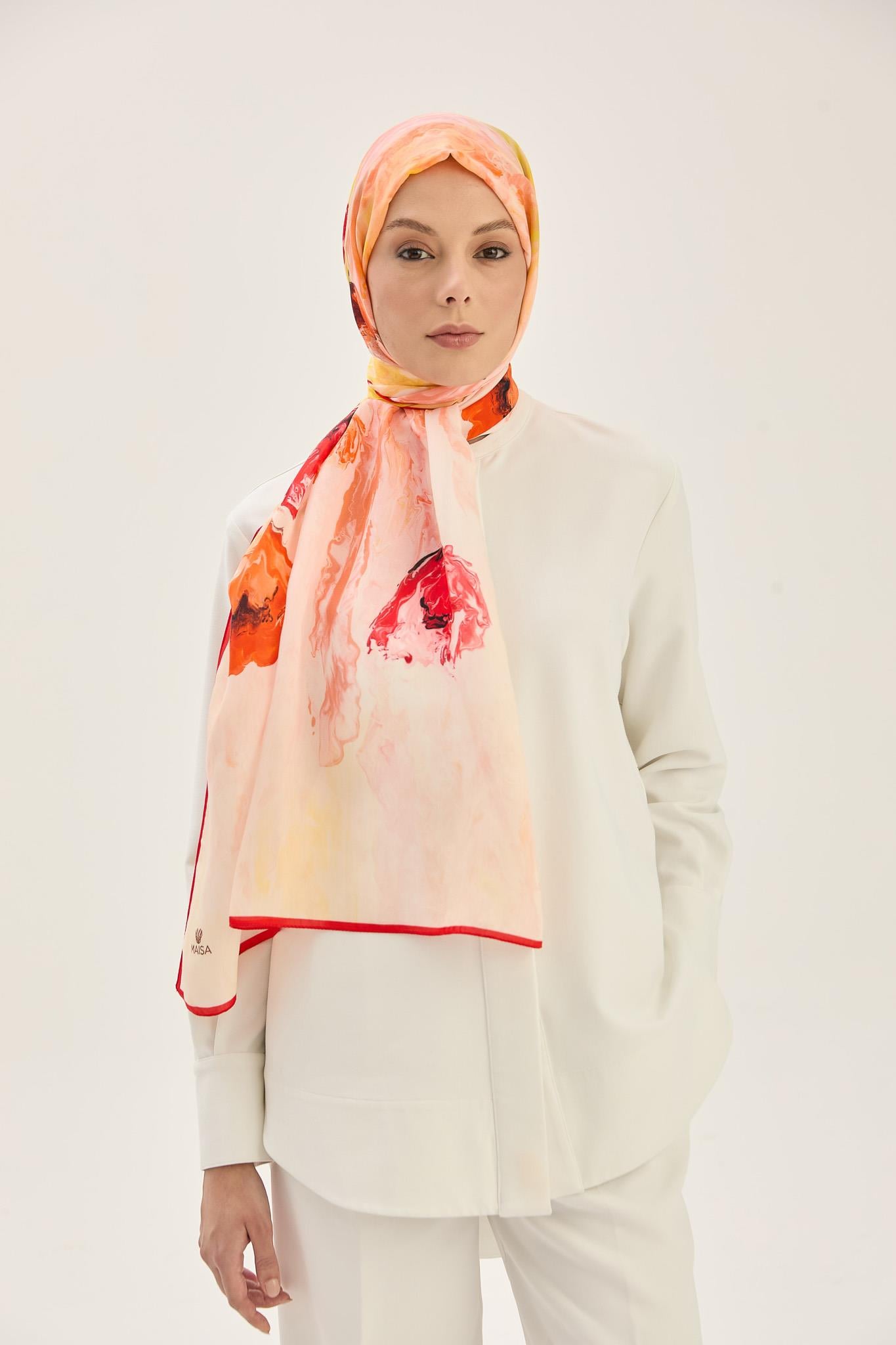İRİS FLOŞ VİSKON 70*190CM ŞAL - TURUNCU 