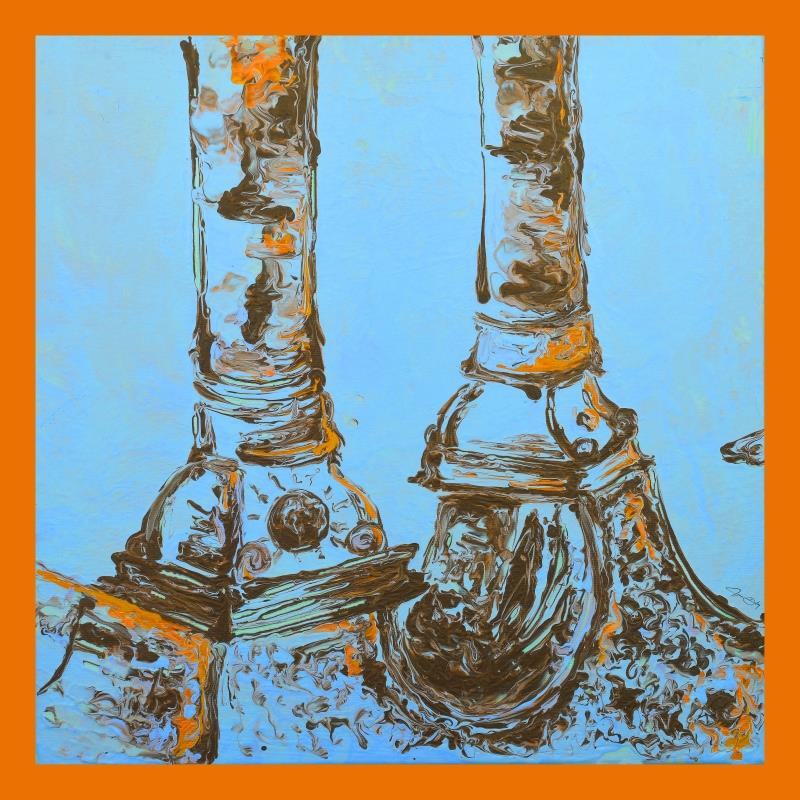 KAİDE SÜTUN MAVİ MODAL İPEK EŞARP 100x100