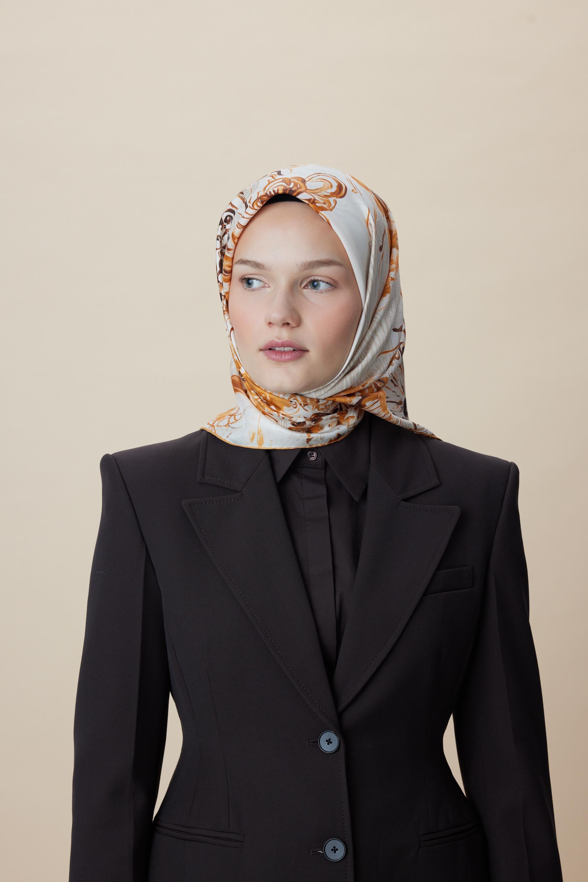 KORAL MULBERRY İPEK EŞARP 90*90 CM - BEJ