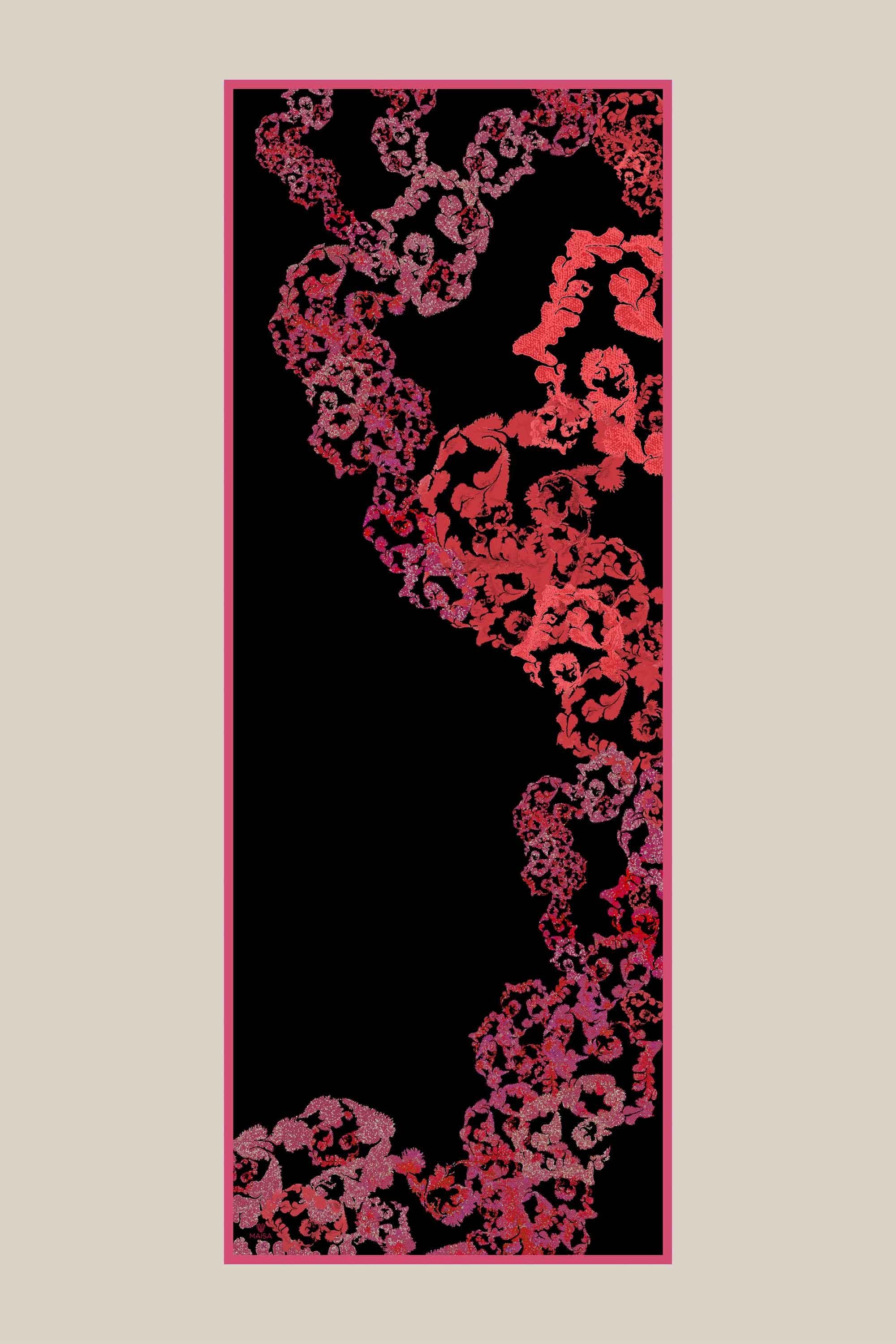 LAGÜN FLOŞ VİSKON ŞAL 70*190 CM - SİYAH