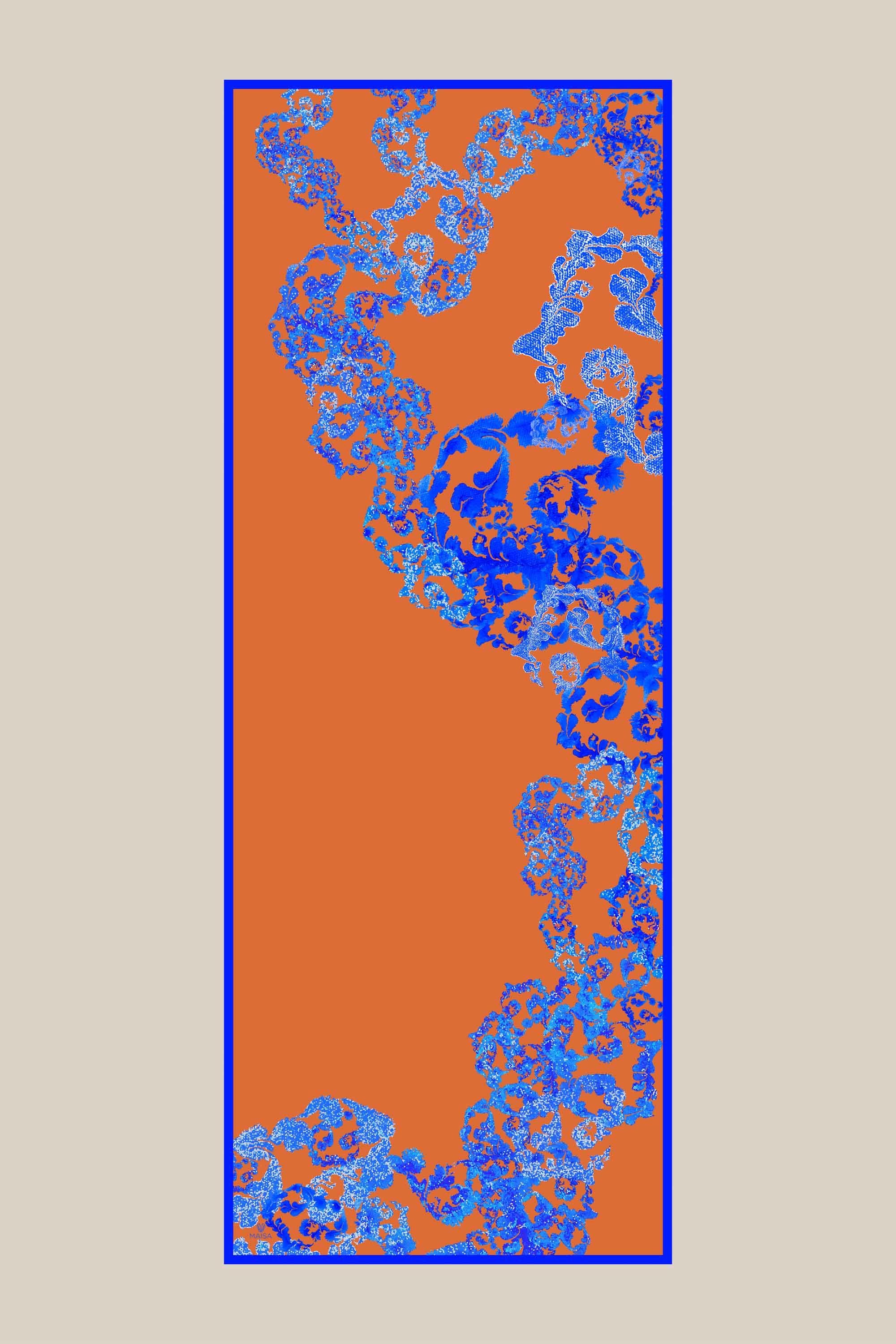 LAGÜN FLOŞ VİSKON ŞAL 70*190 CM - TURUNCU