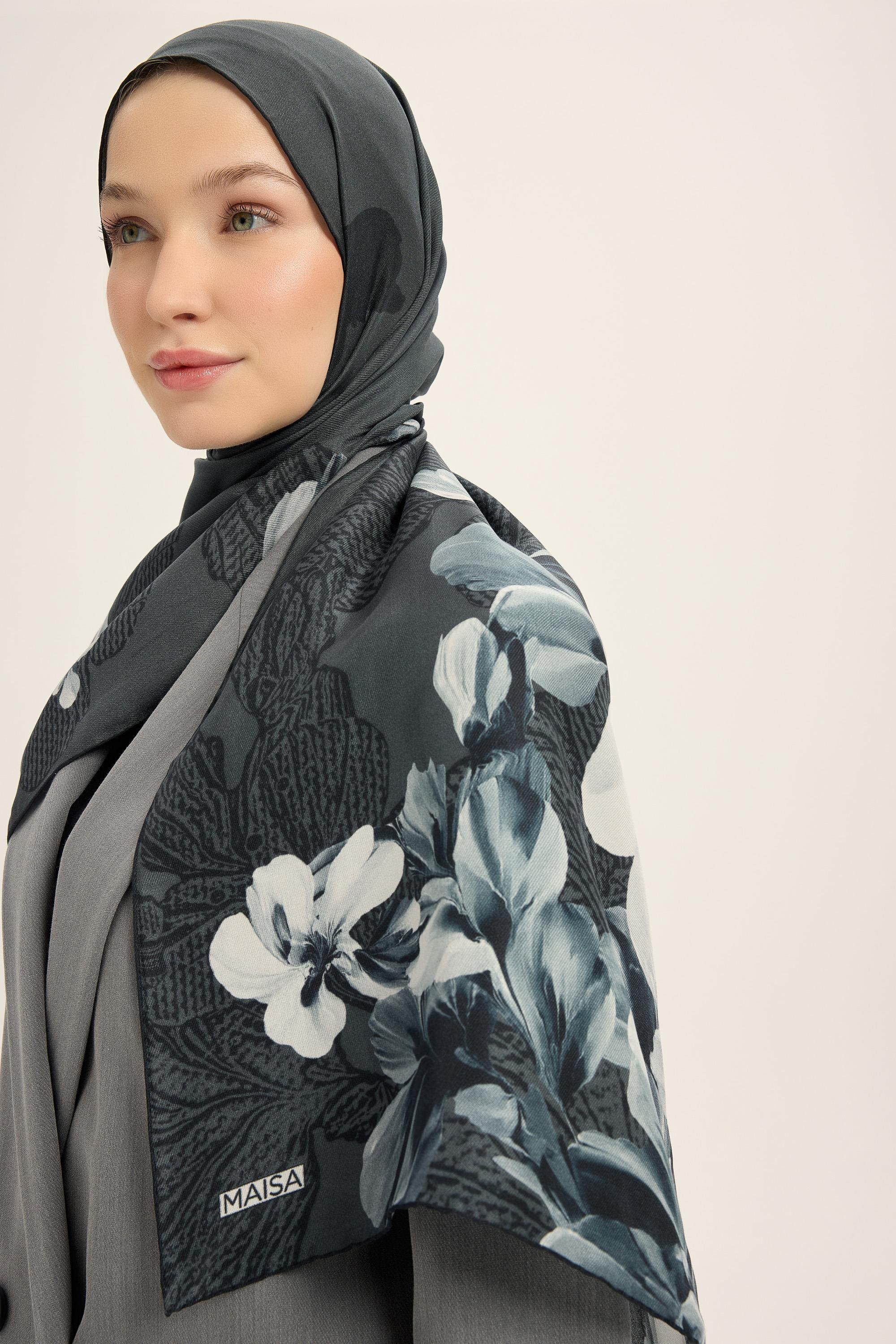 LAL PAMUK İPEK ŞAL 70*190 CM - ANTRASİT