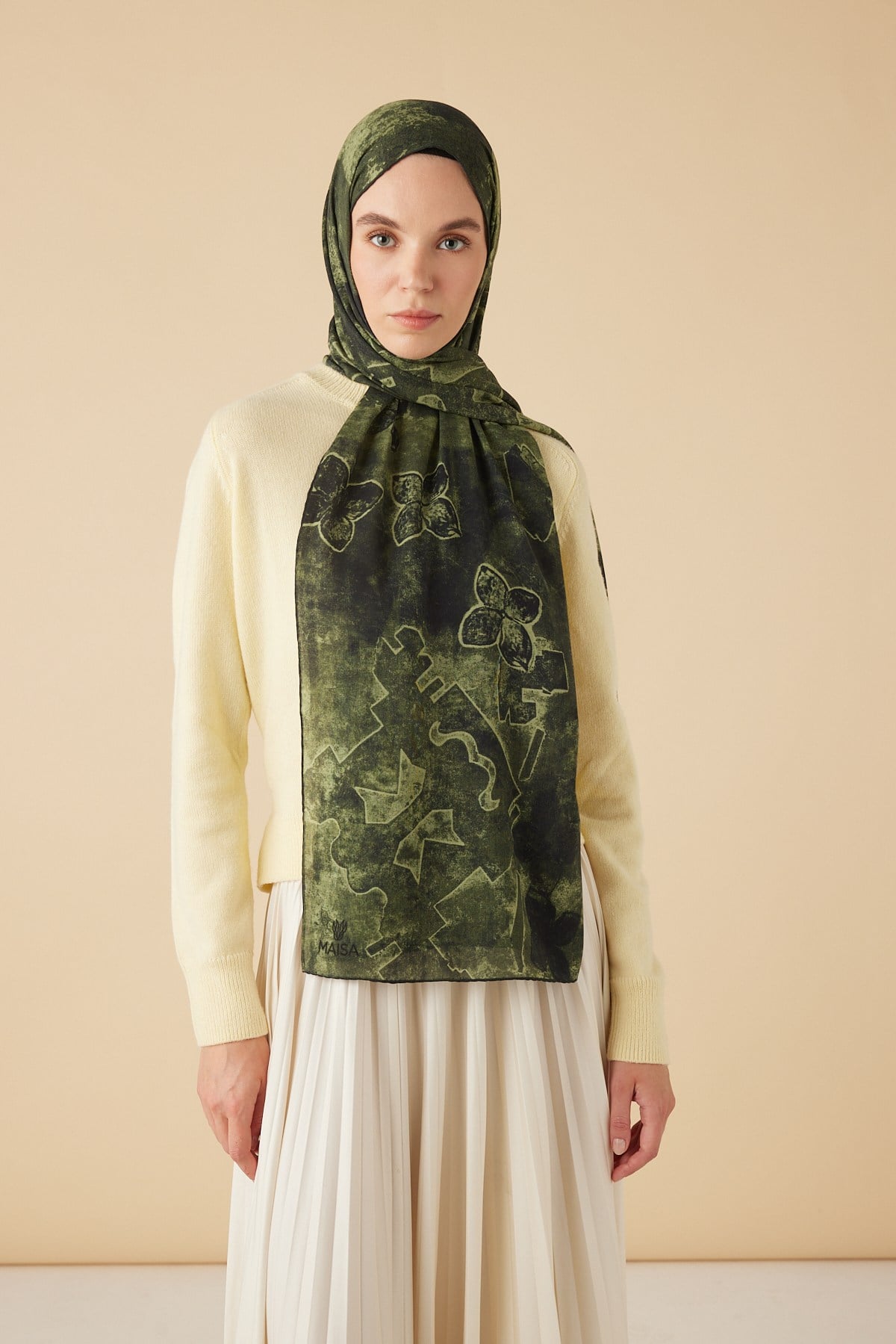 LATİF YÜN MODAL ŞAL 70*200 CM - YEŞİL