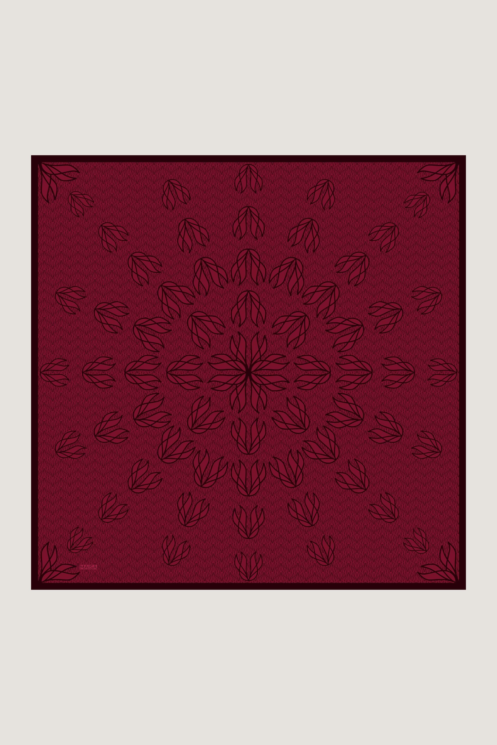 LAVİ TİVİL İPEK EŞARP 90*90 CM - BORDO