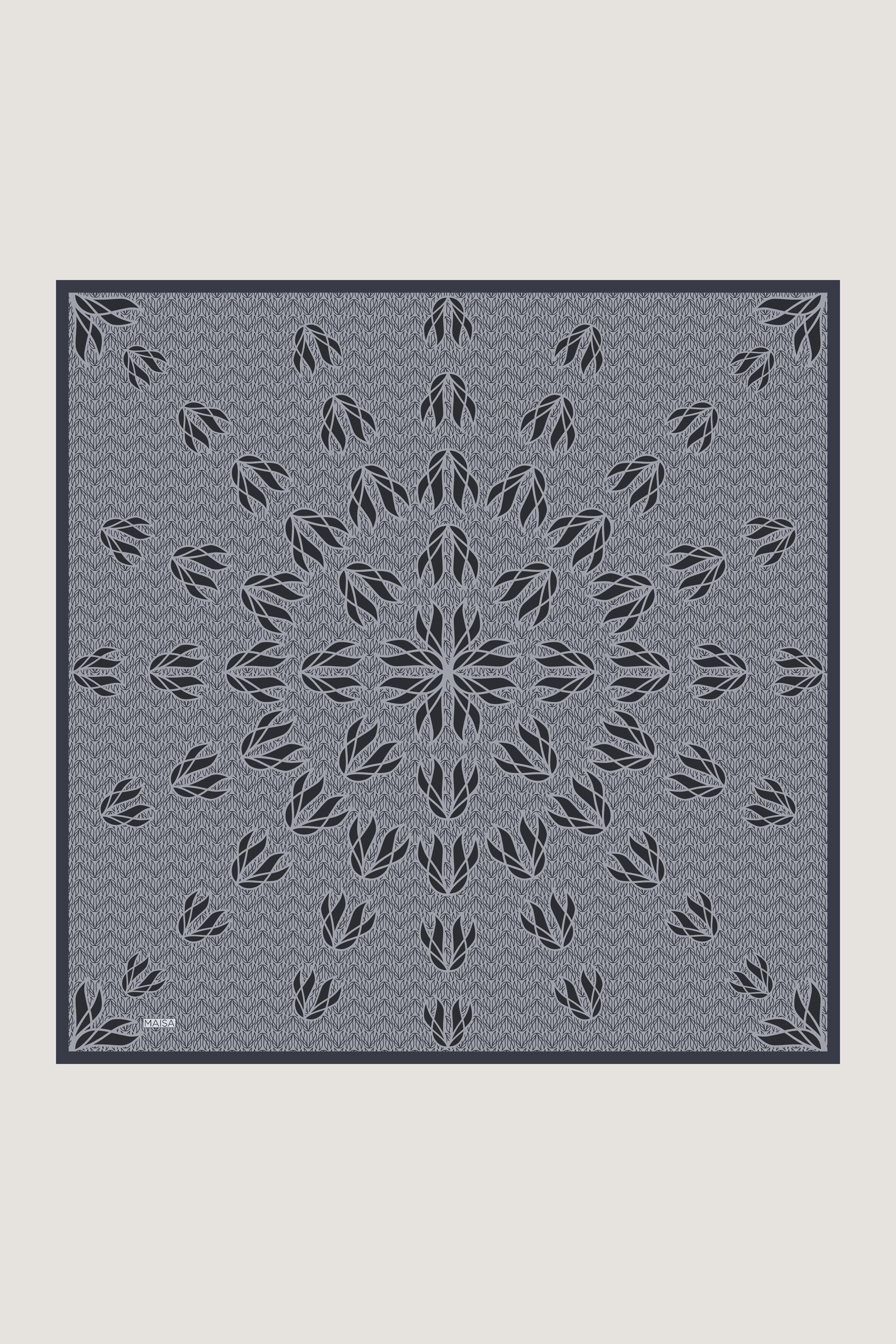 LAVİ TİVİL İPEK EŞARP 90*90 CM - GRİ