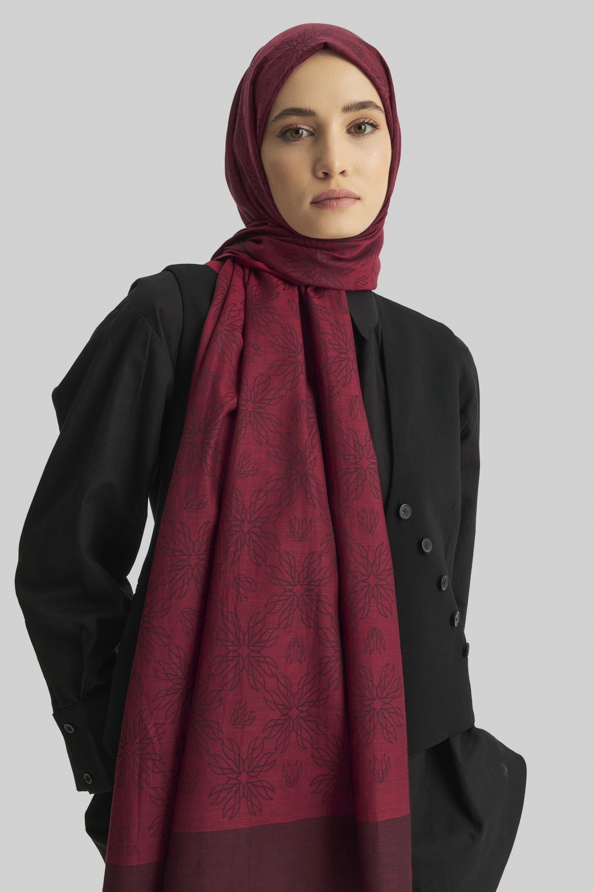 LİZAY PAMUK İPEK ŞAL-BORDO