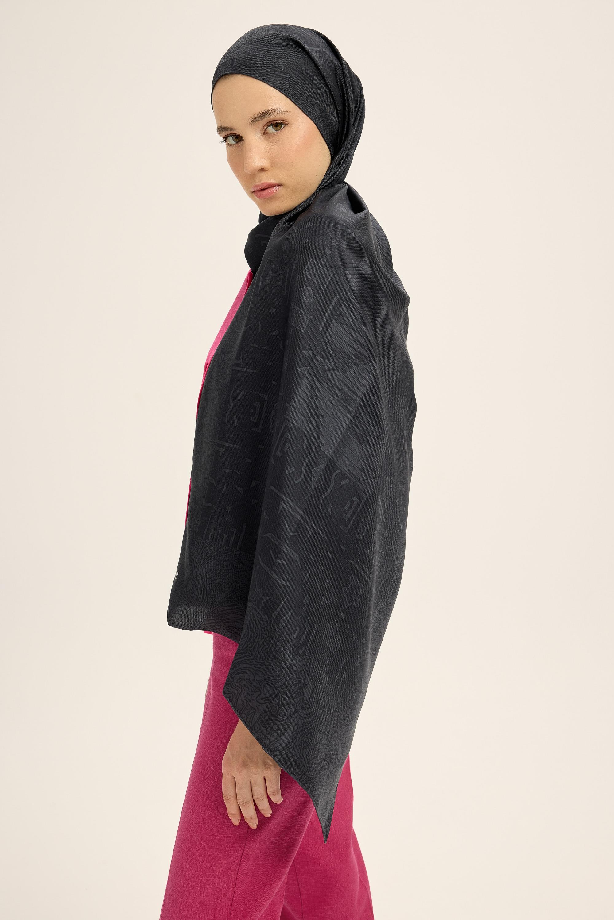 MERZ MULBERRY İPEK ŞAL 70*190 CM - SİYAH