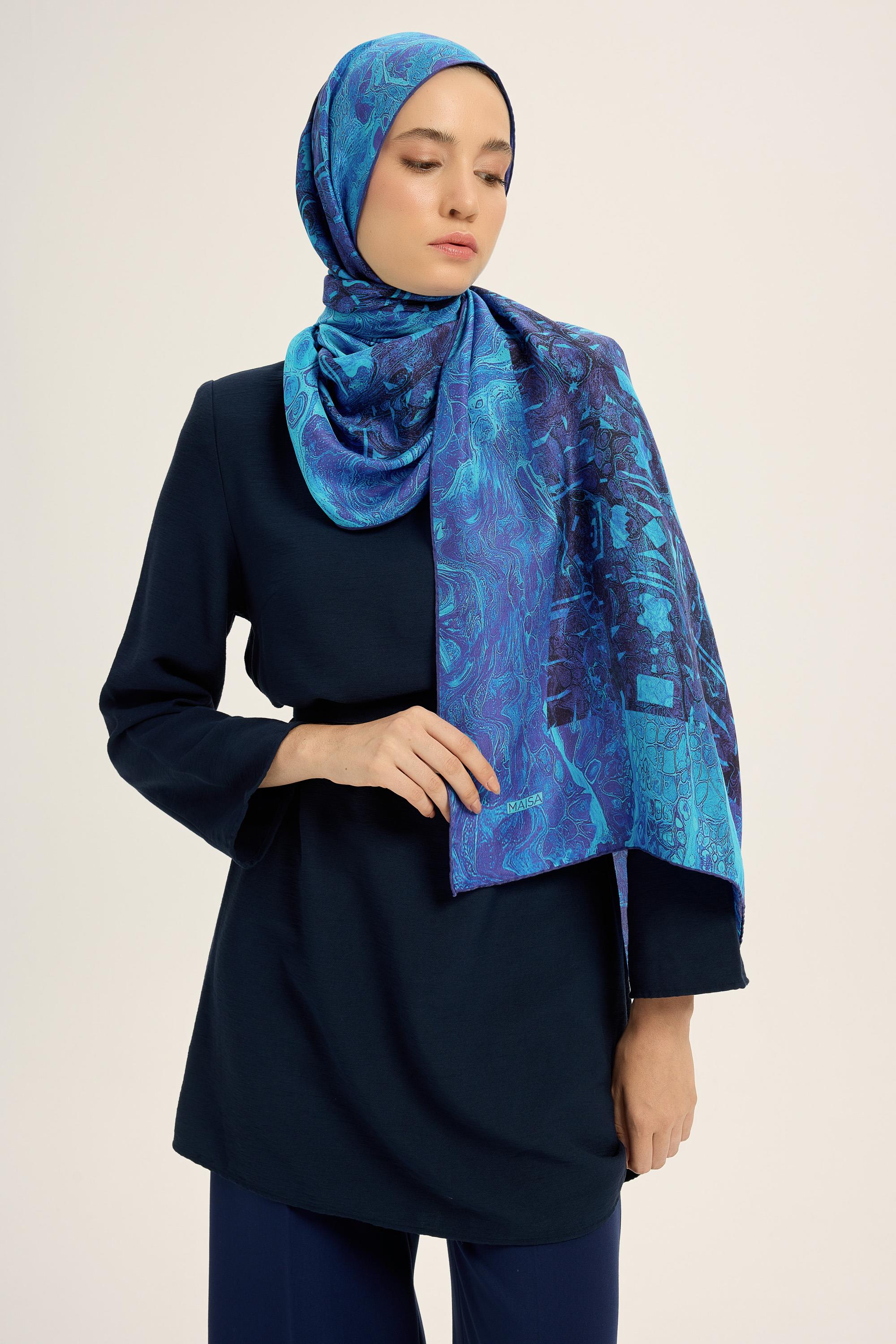 MERZ PAMUK İPEK ŞAL 70*190 CM - SAKS