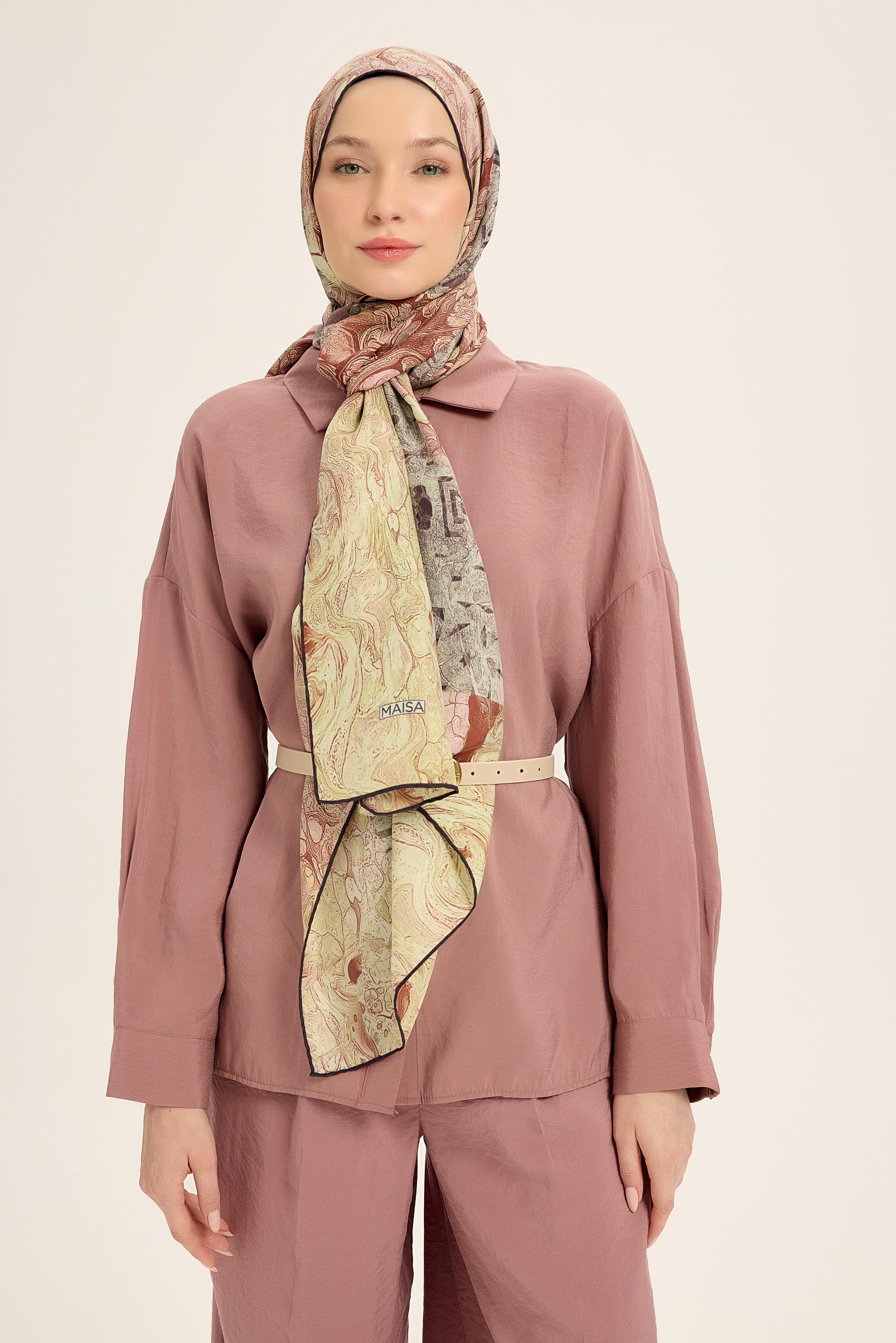 MERZ PAMUK İPEK ŞAL 70*190 CM - TABA