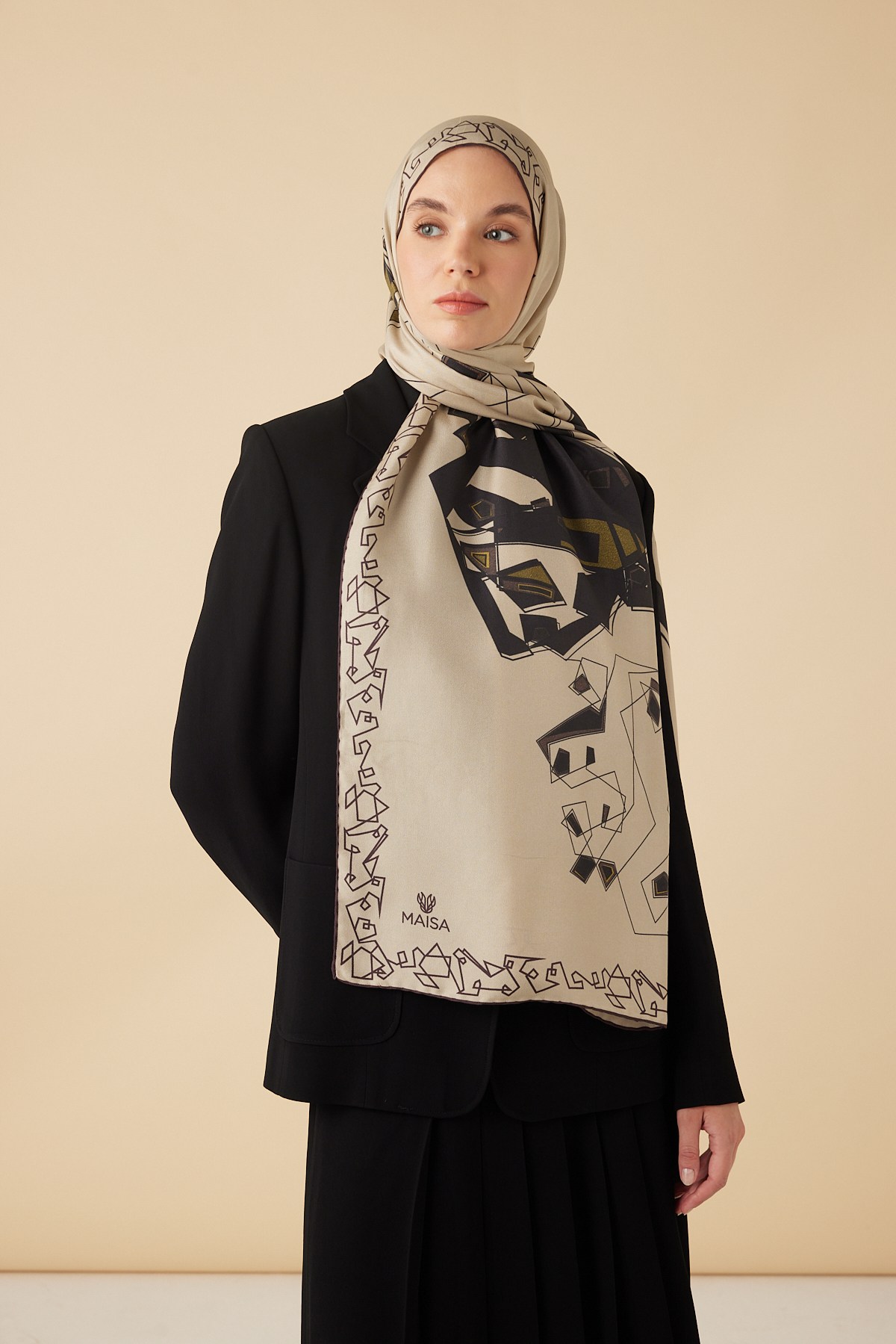 MİNA PAMUK İPEK ŞAL 70*190 CM - BEJ