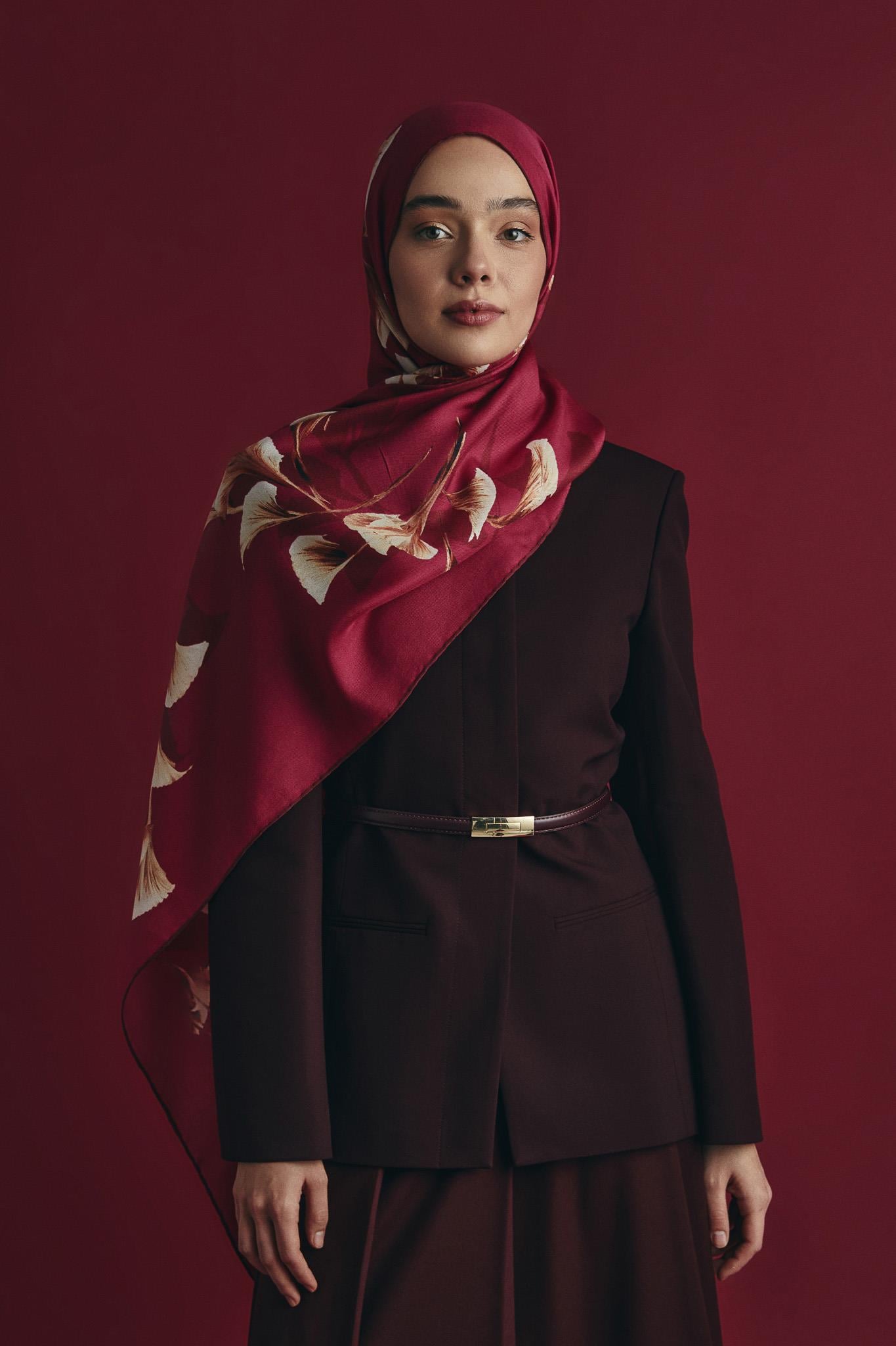 MİSK PAMUK İPEK ŞAL 70*190 CM - KIRMIZI