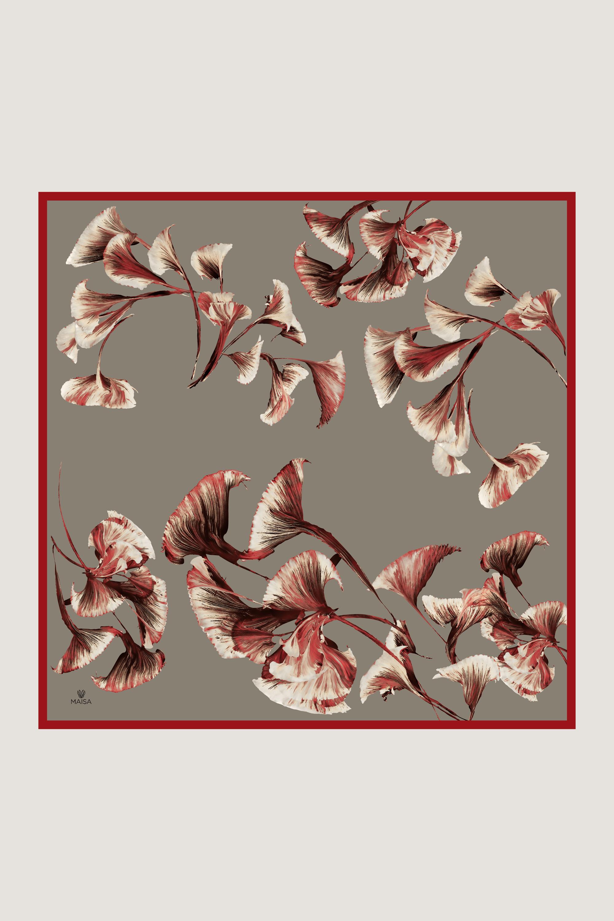 MİSK TİVİL İPEK EŞARP 90*90 CM - VİZON