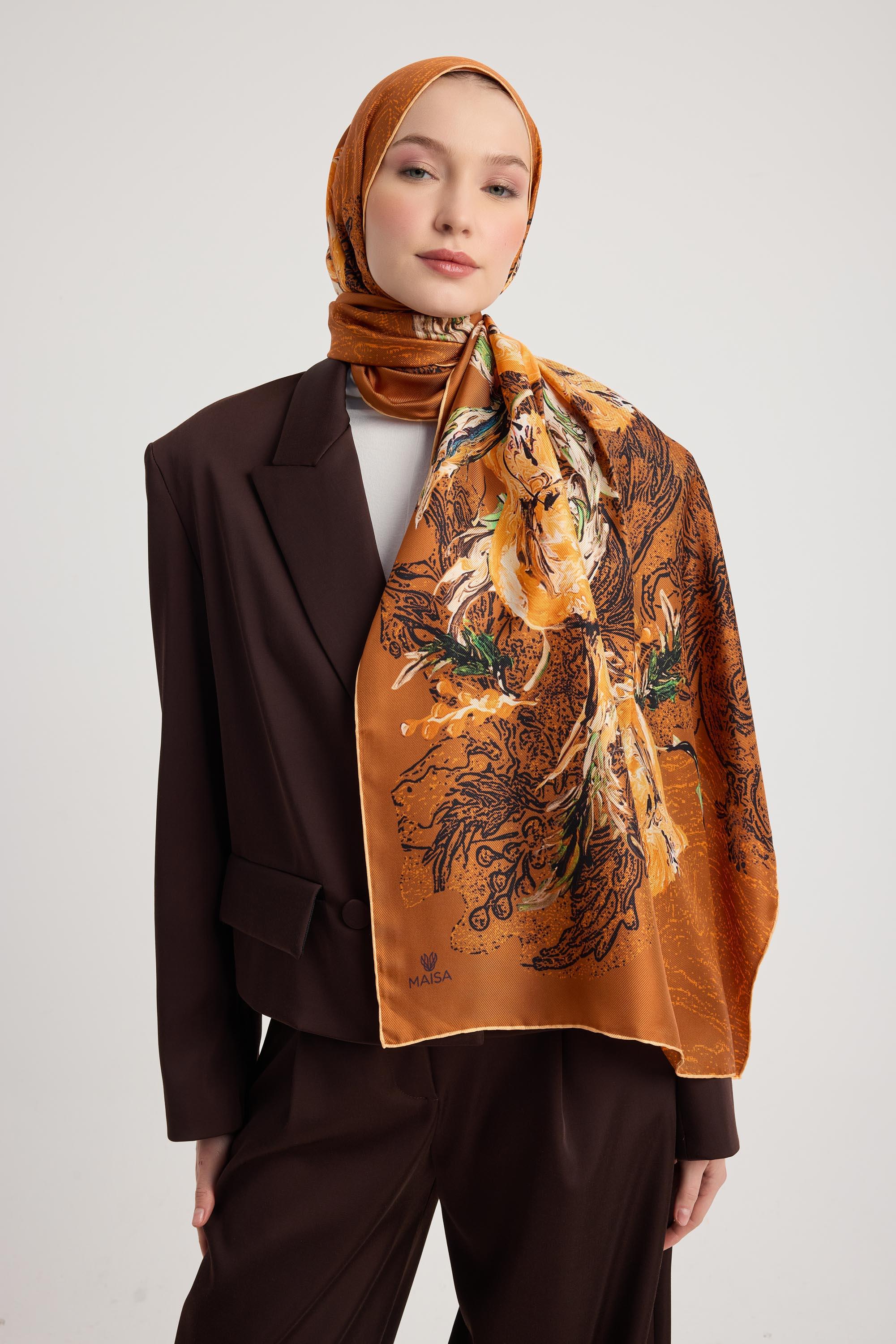 NARDEN MULBERRY İPEK ŞAL 70*190 CM - TABA