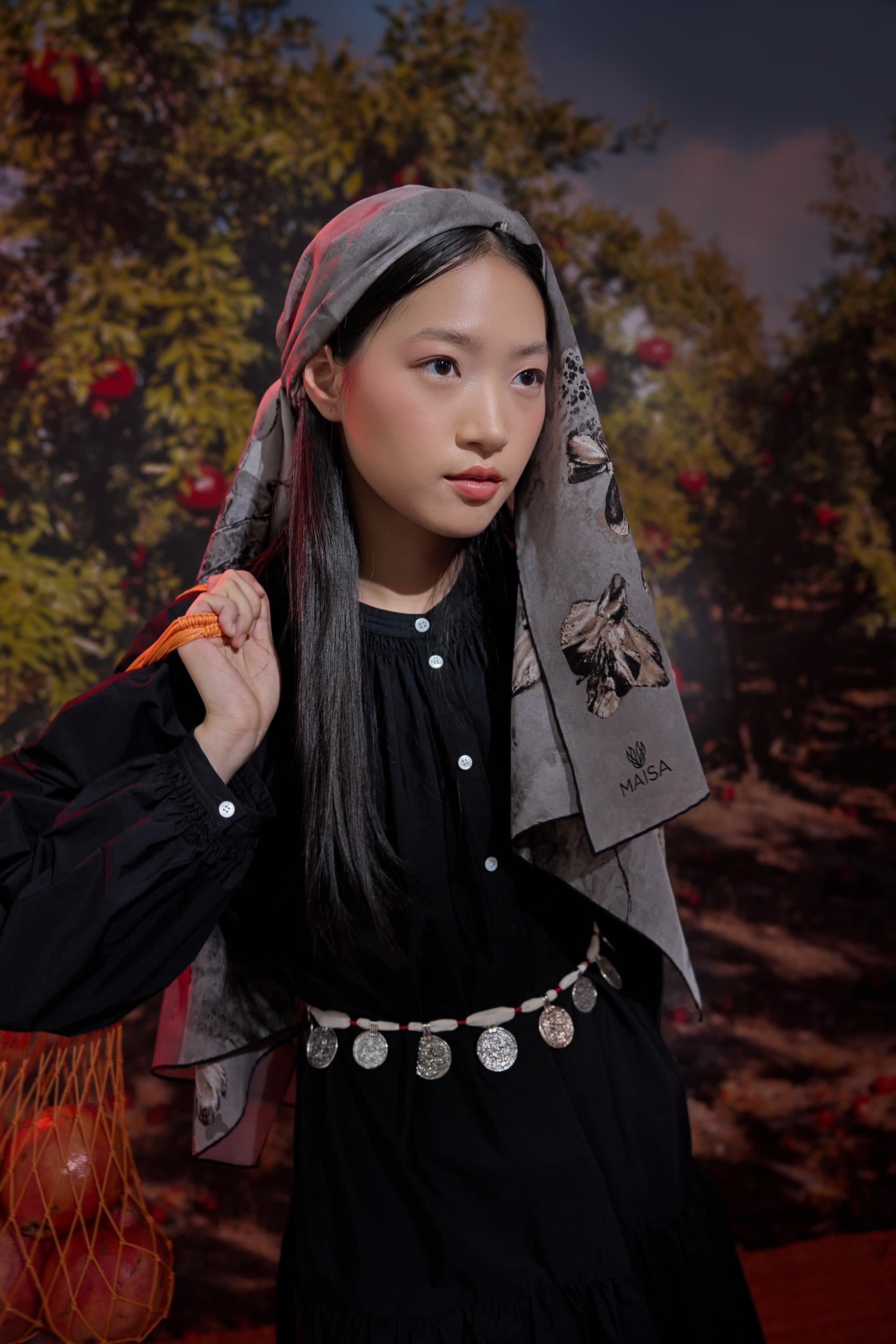 NARİN KREP İPEK ŞAL 70*190 CM - GRİ
