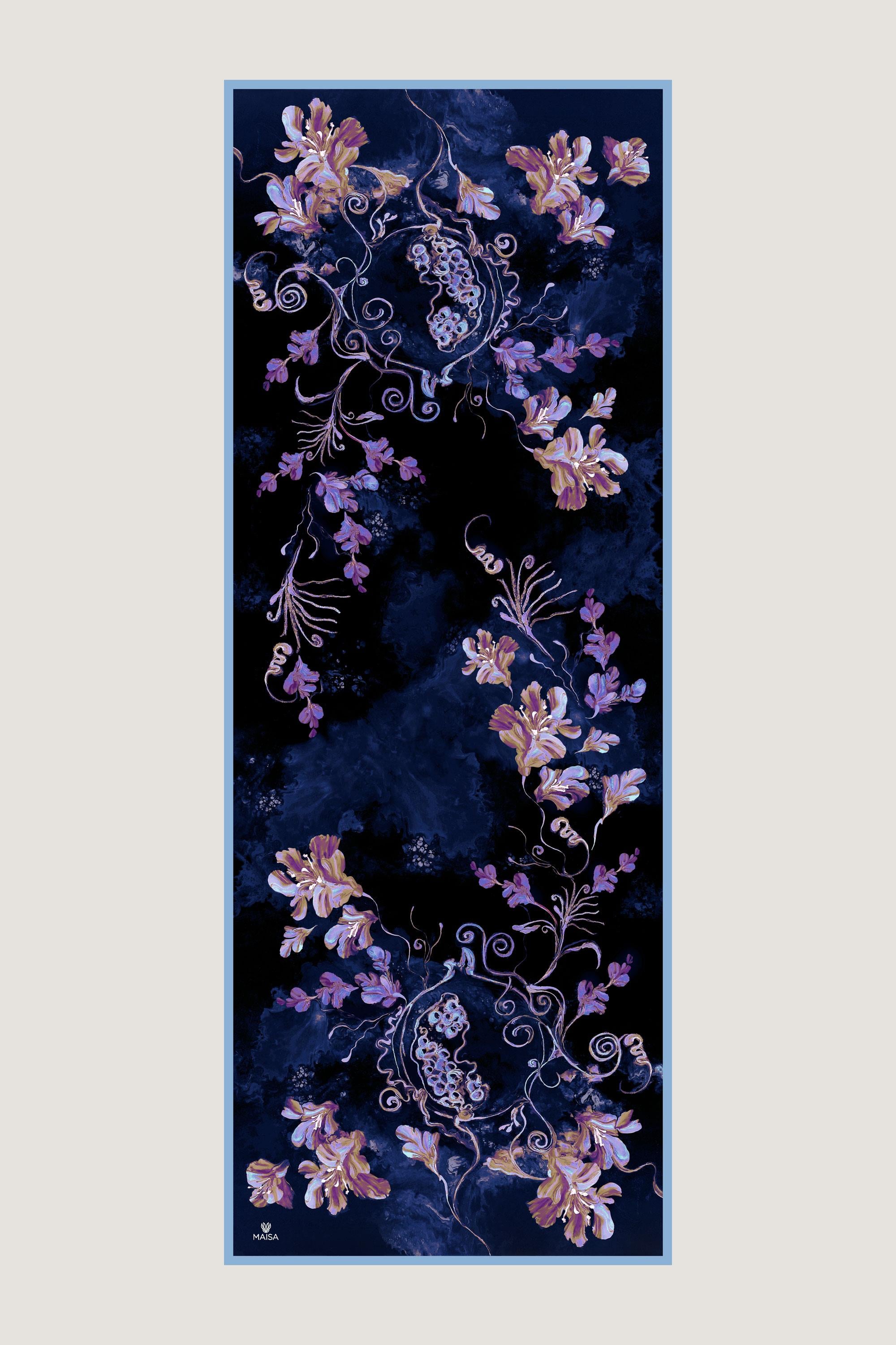 NARİN KREP İPEK ŞAL 70*190 CM - MOR