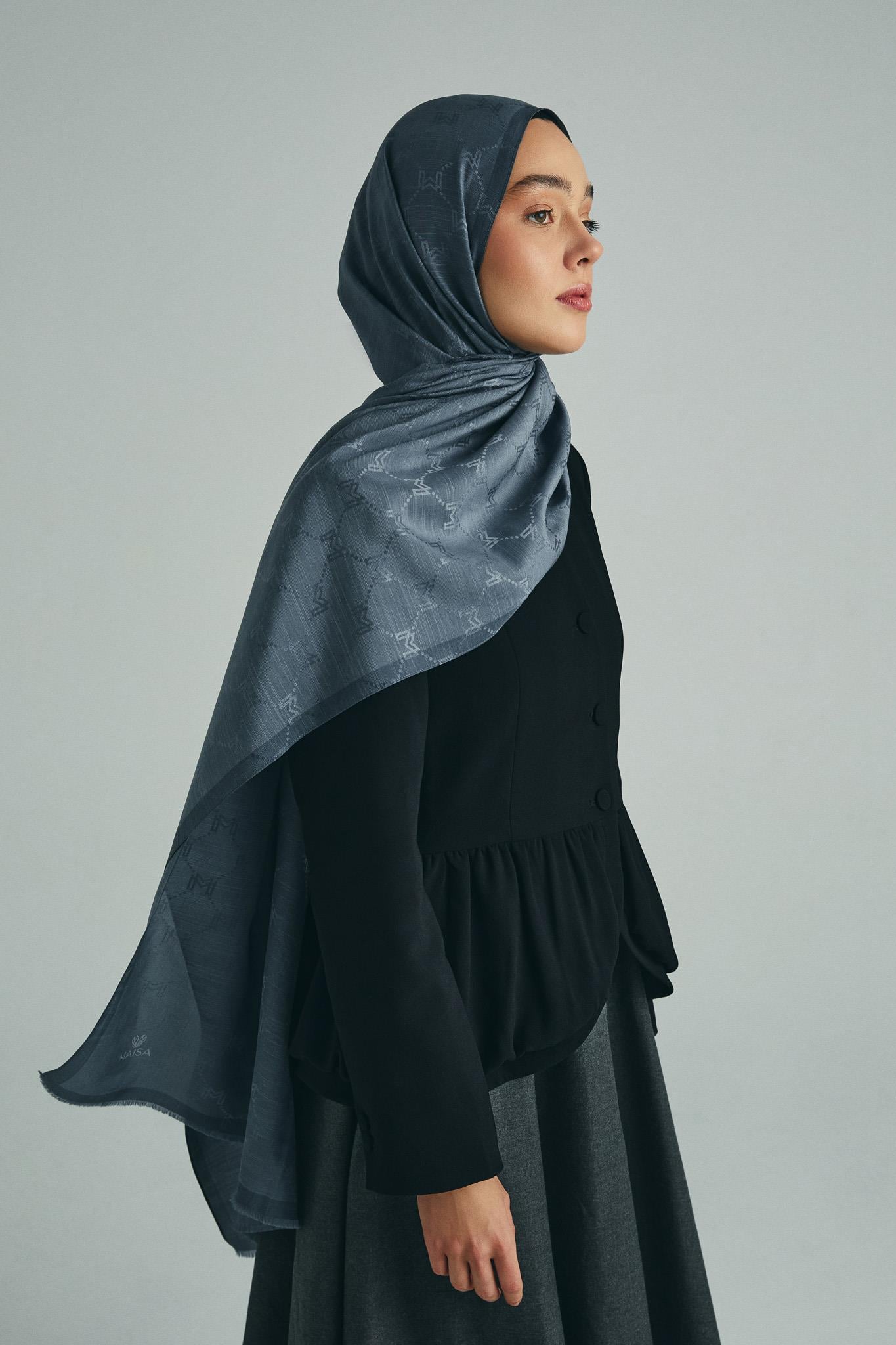 NEDA PAMUK İPEK ŞAL 70*190 CM - GRİ