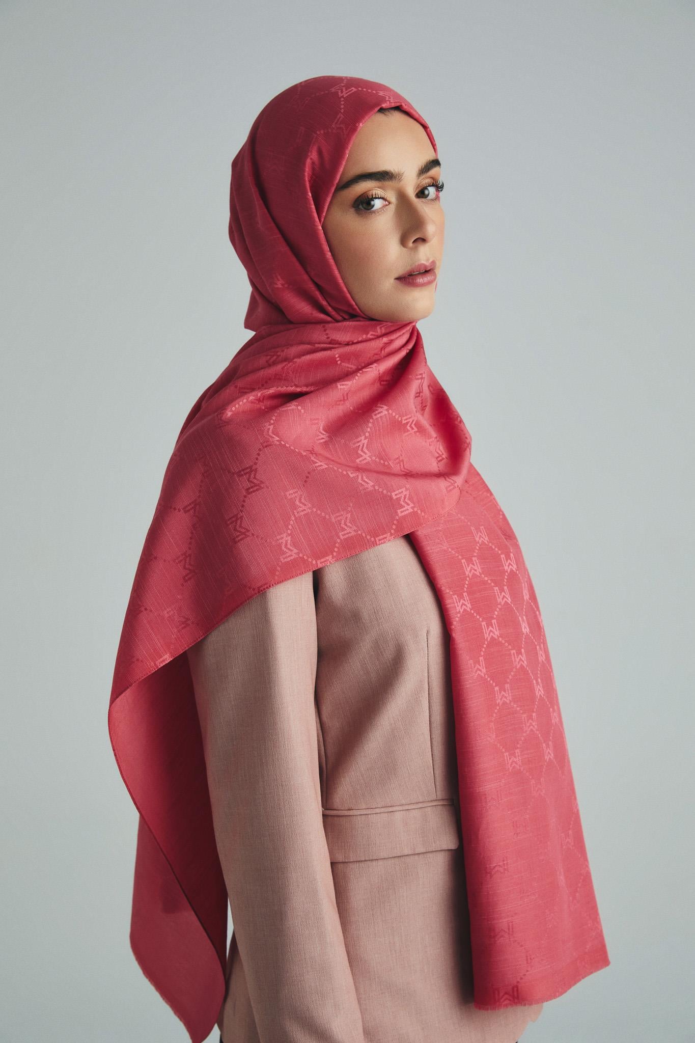NEDA PAMUK İPEK ŞAL 70*190 CM - PEMBE