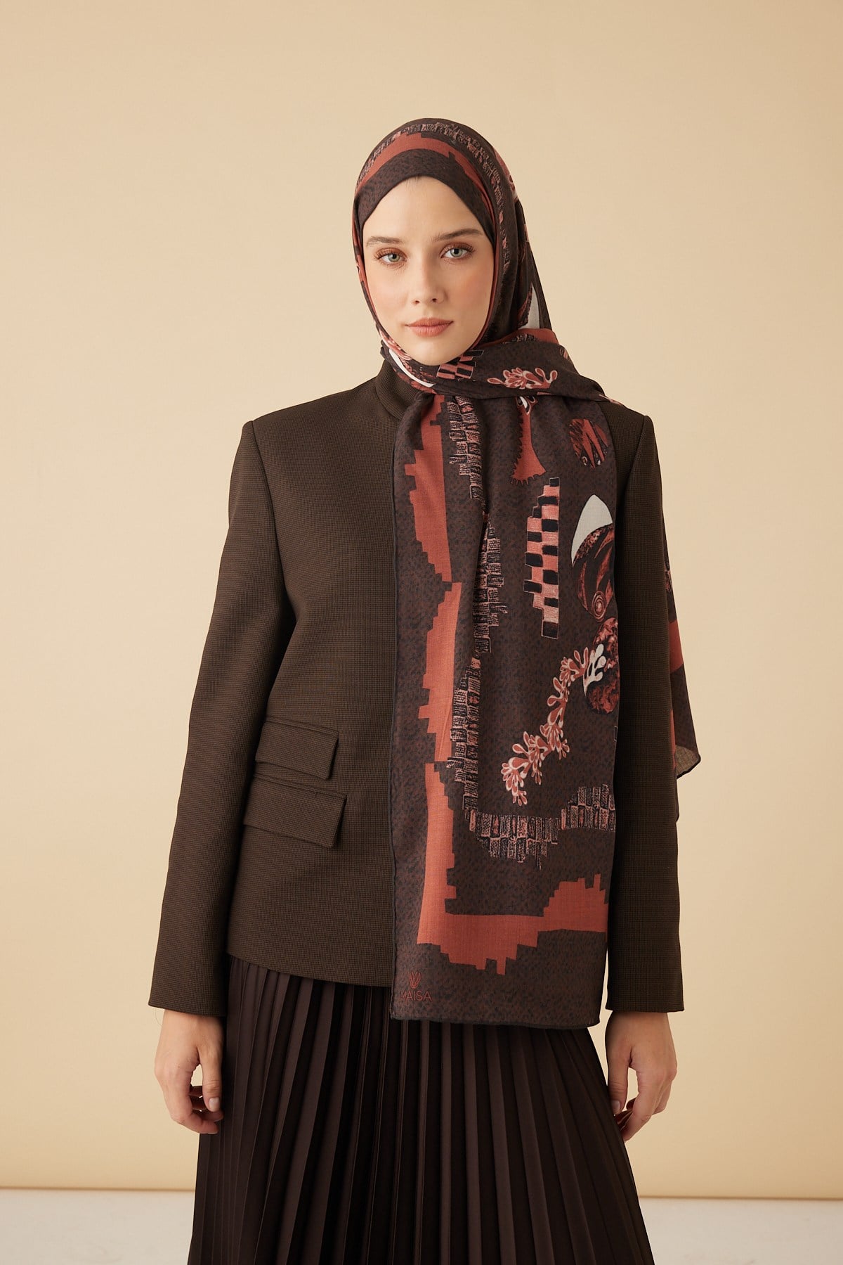 NÜVE YÜN MODAL ŞAL 70*200 CM - BORDO