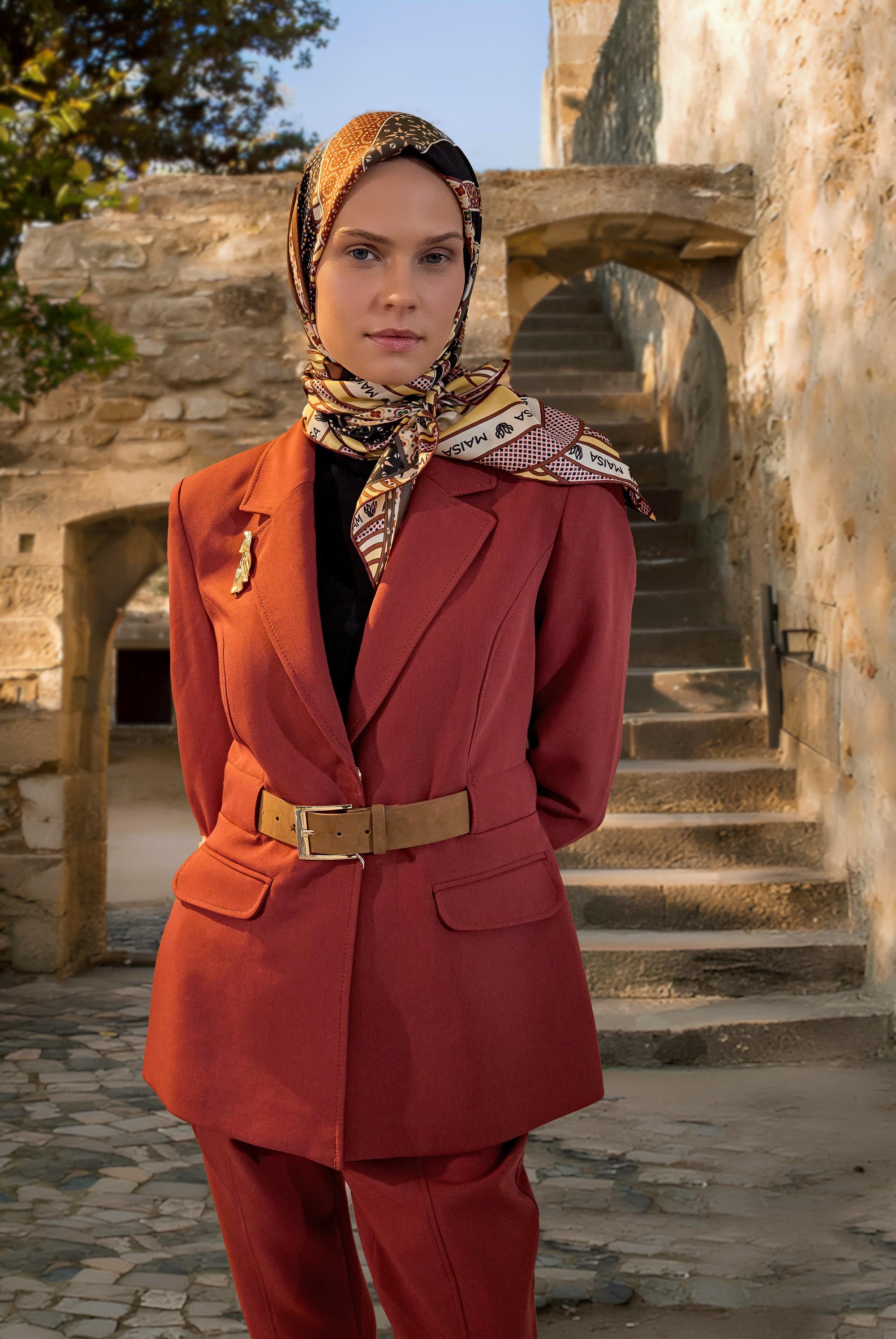 ÖZDE MULBERRY İPEK EŞARP 90*90 CM - BORDO