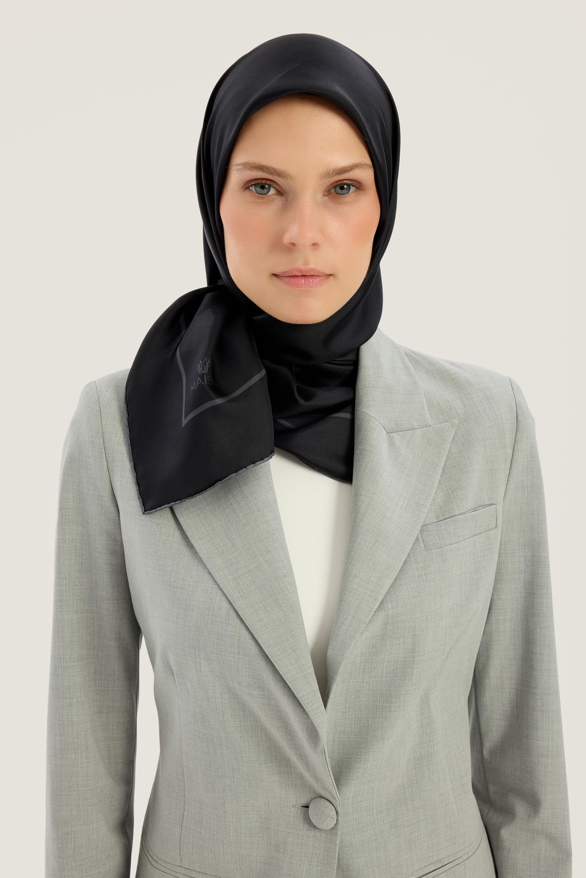 PAK TİVİL İPEK EŞARP 90*90 CM - ANTRASİT