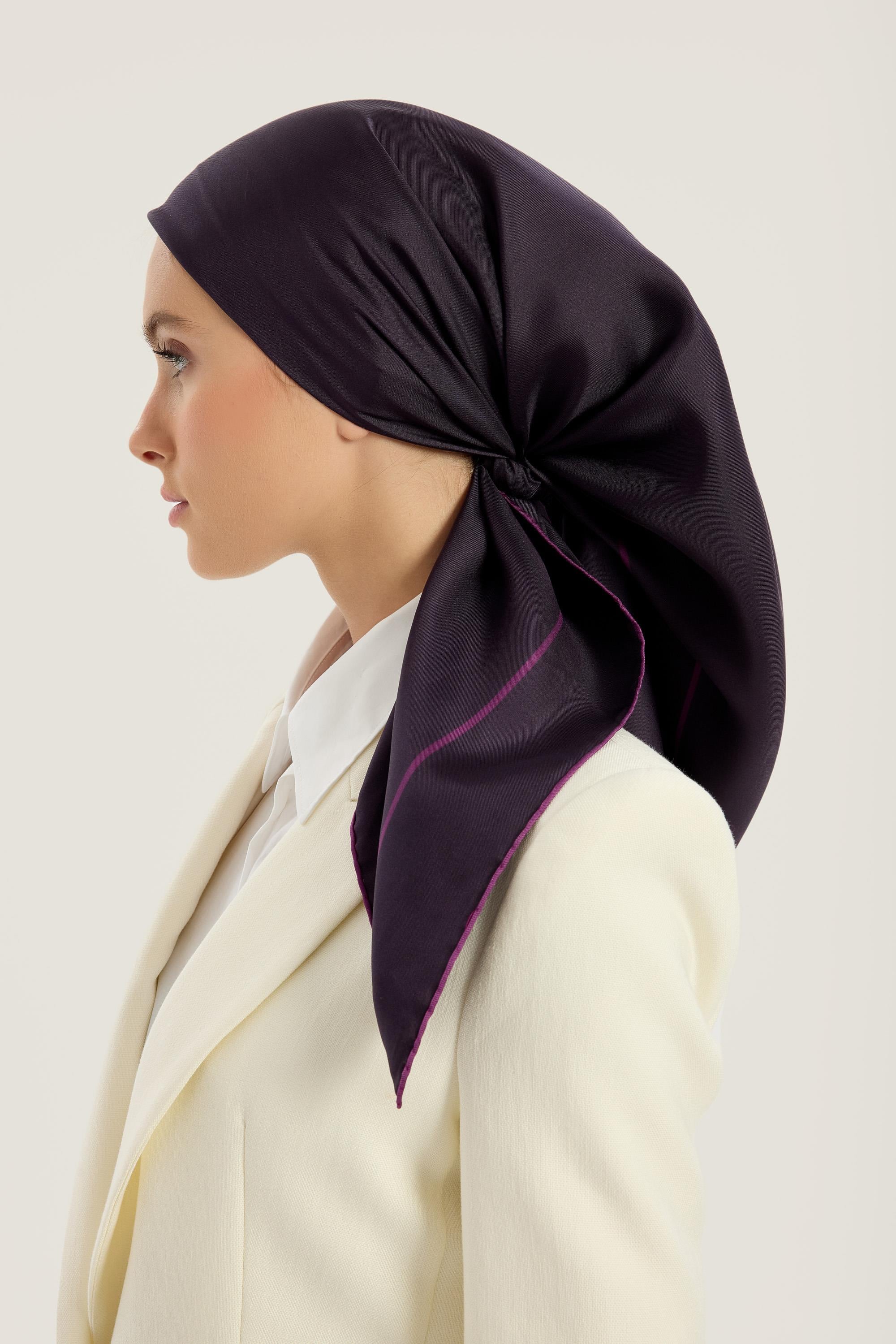 PAK TİVİL İPEK EŞARP 90*90 CM - MÜRDÜM