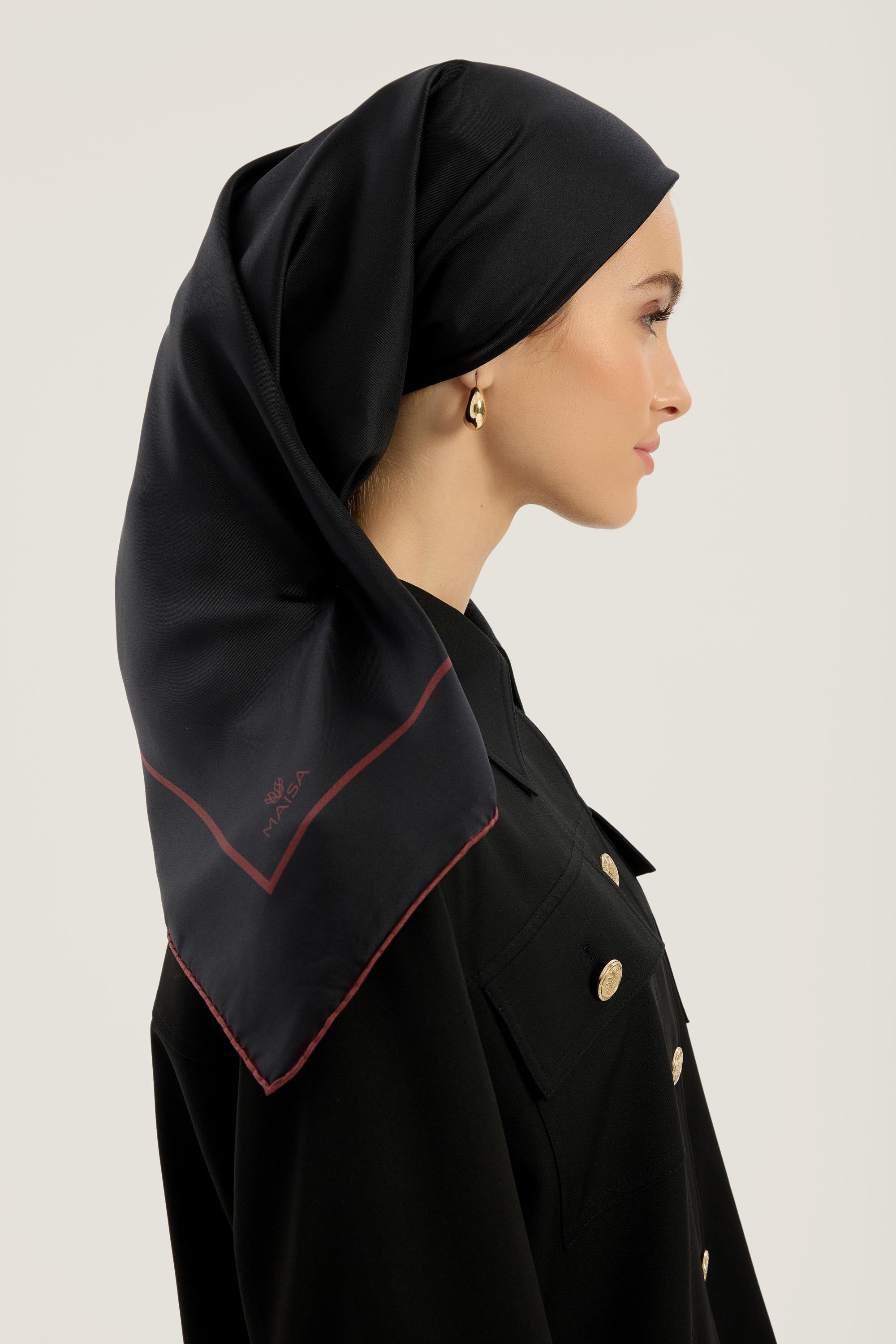 PAK TİVİL İPEK EŞARP 90*90 CM - SİYAH