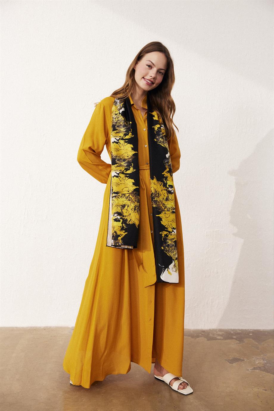 PEMA GÖMLEK ELBİSE - SARI