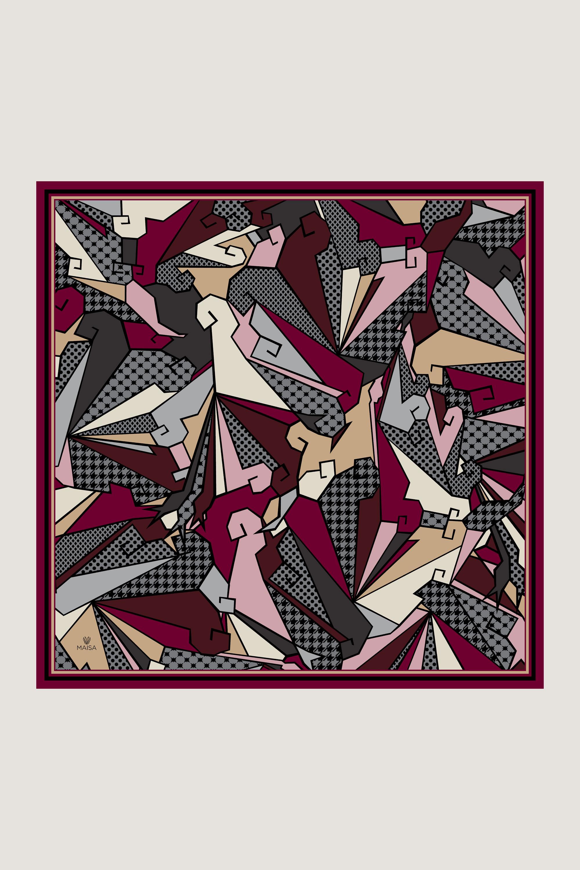 PEYDA PAMUK İPEK EŞARP 100*100 CM - MÜRDÜM