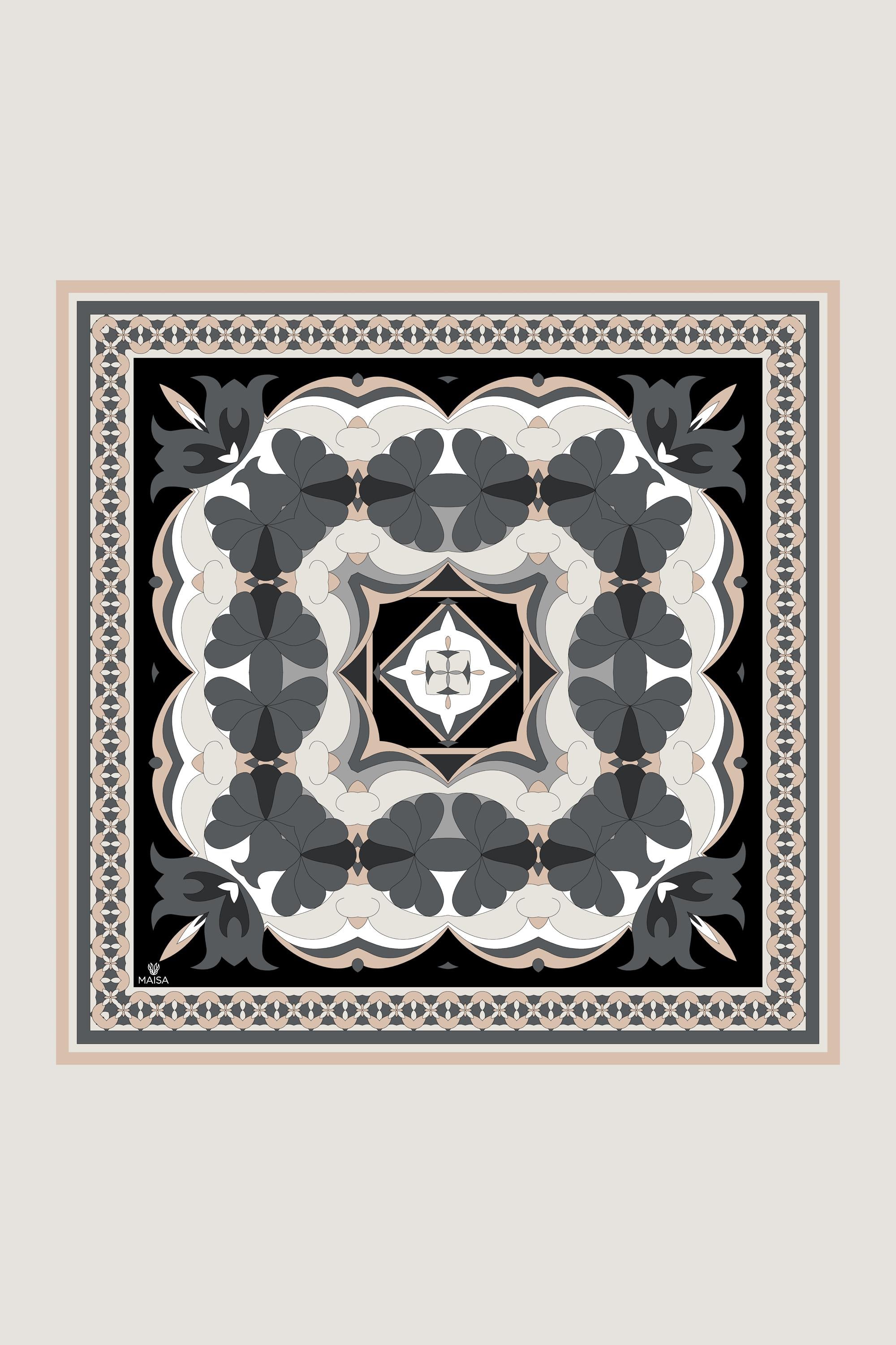 RANA TİVİL İPEK EŞARP 90*90 CM - ANTRASİT