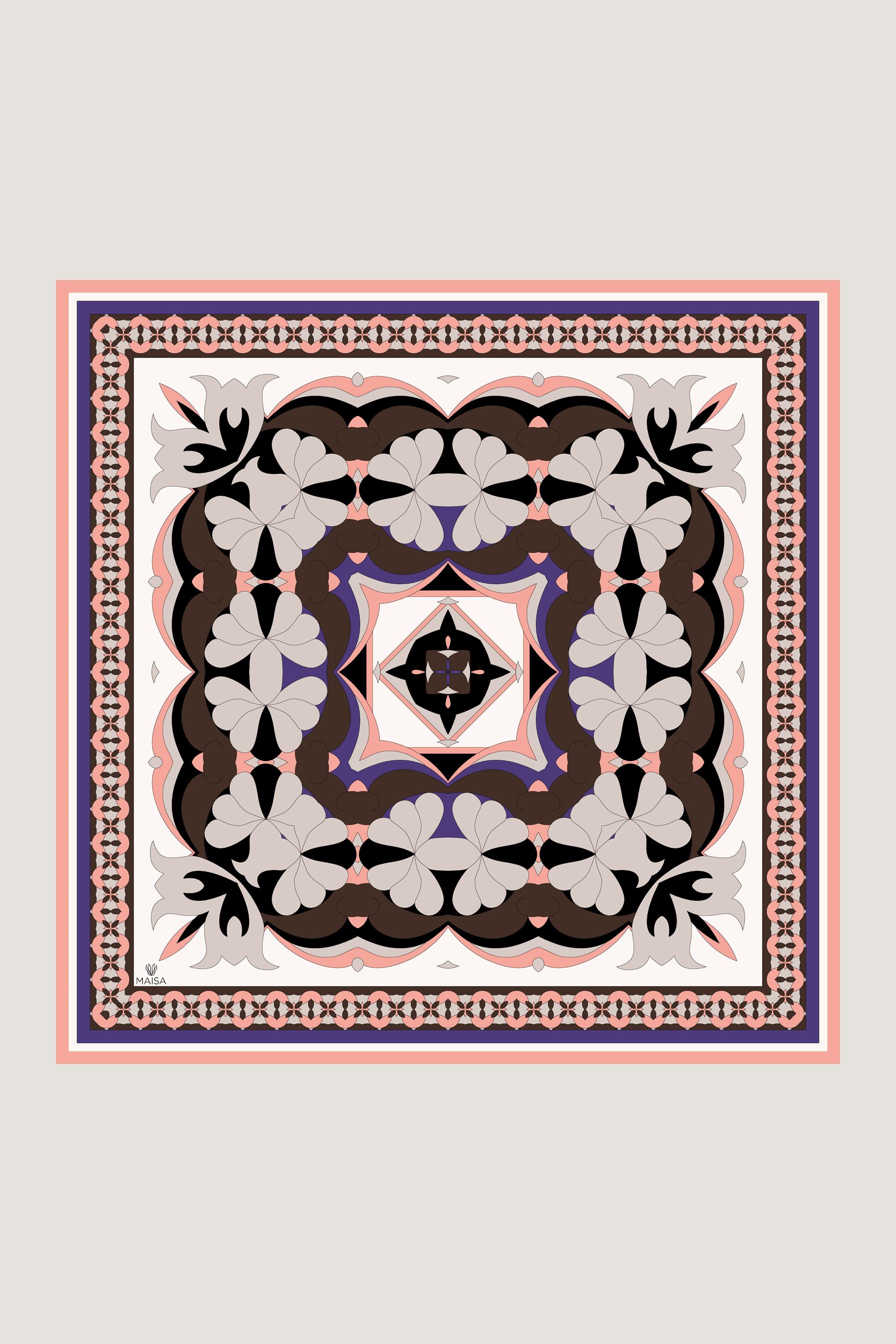 RANA TİVİL İPEK EŞARP 90*90 CM - KAHVERENGİ