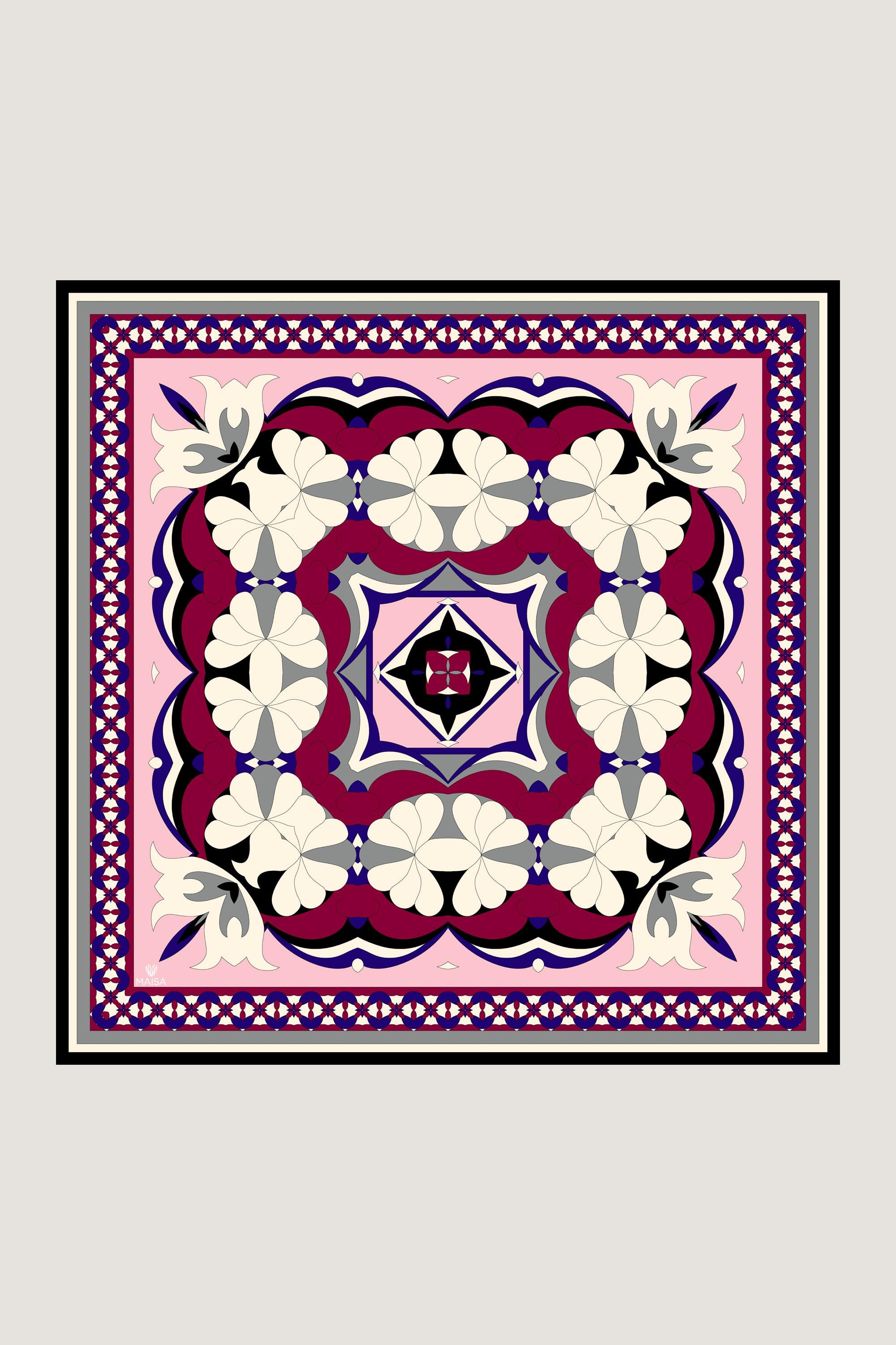 RANA TİVİL İPEK EŞARP 90*90 CM - MÜRDÜM