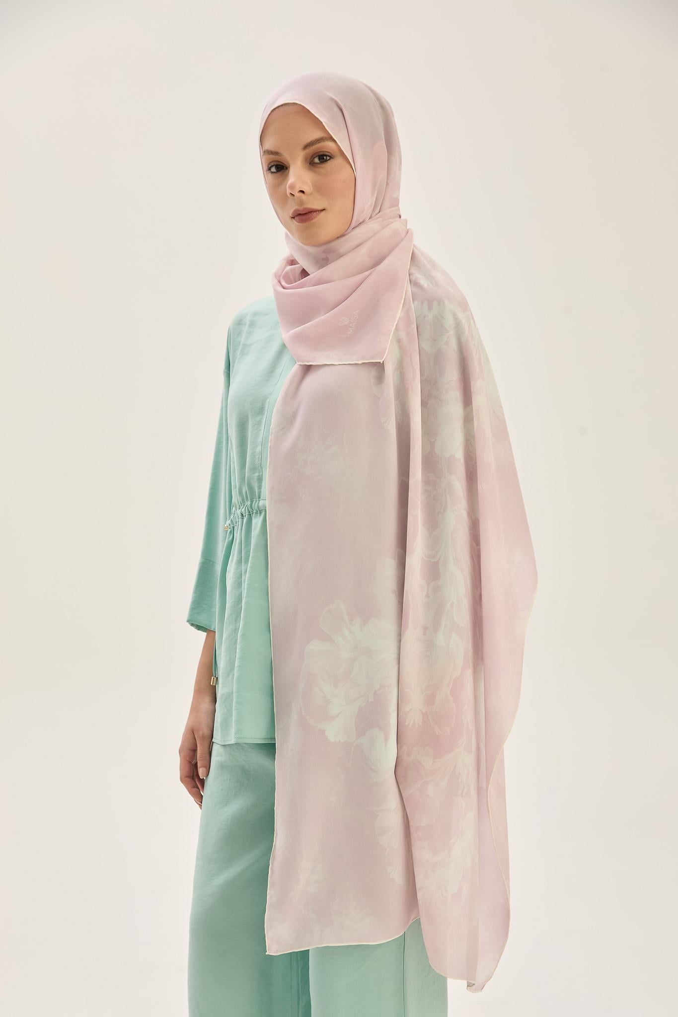 REYYA KREP İPEK ŞAL 70*190 CM - PEMBE