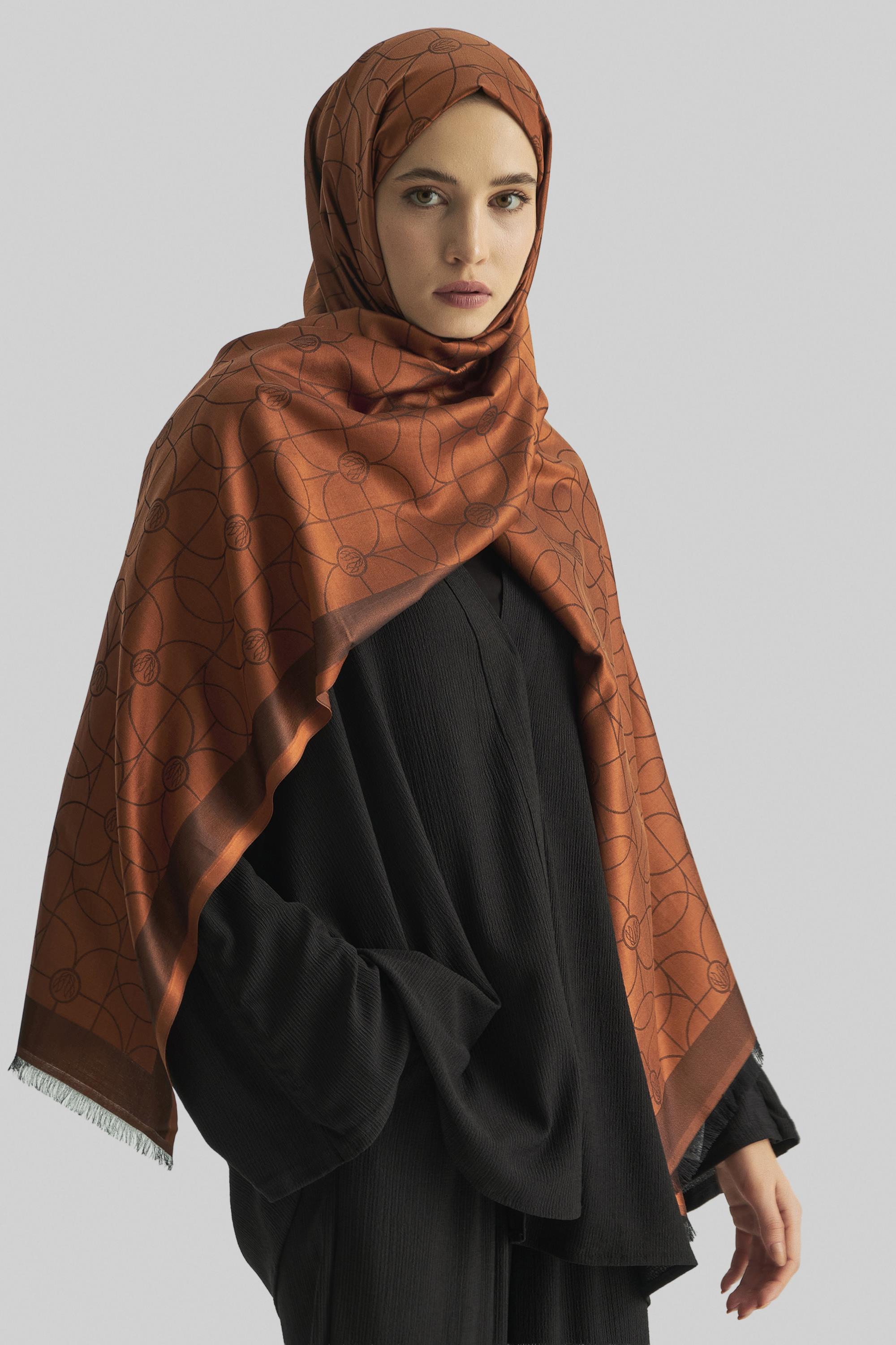 RİND%100 İPEK JAKARLI ŞAL-TARÇIN