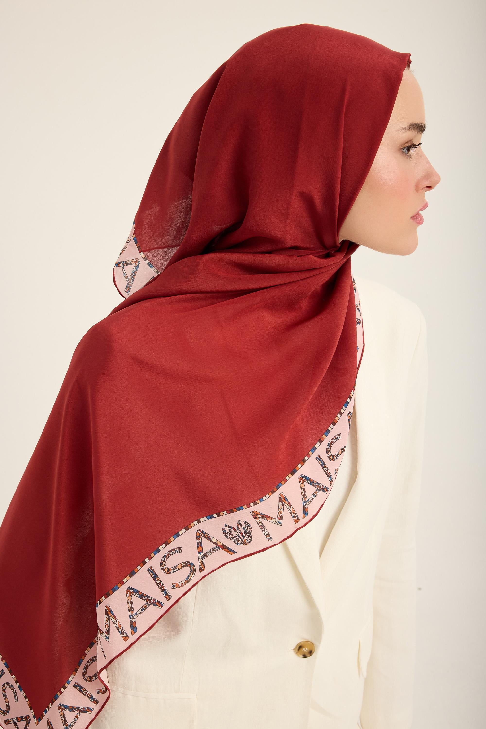 RUFİ KREP İPEK ŞAL 70*190 CM - VİŞNE