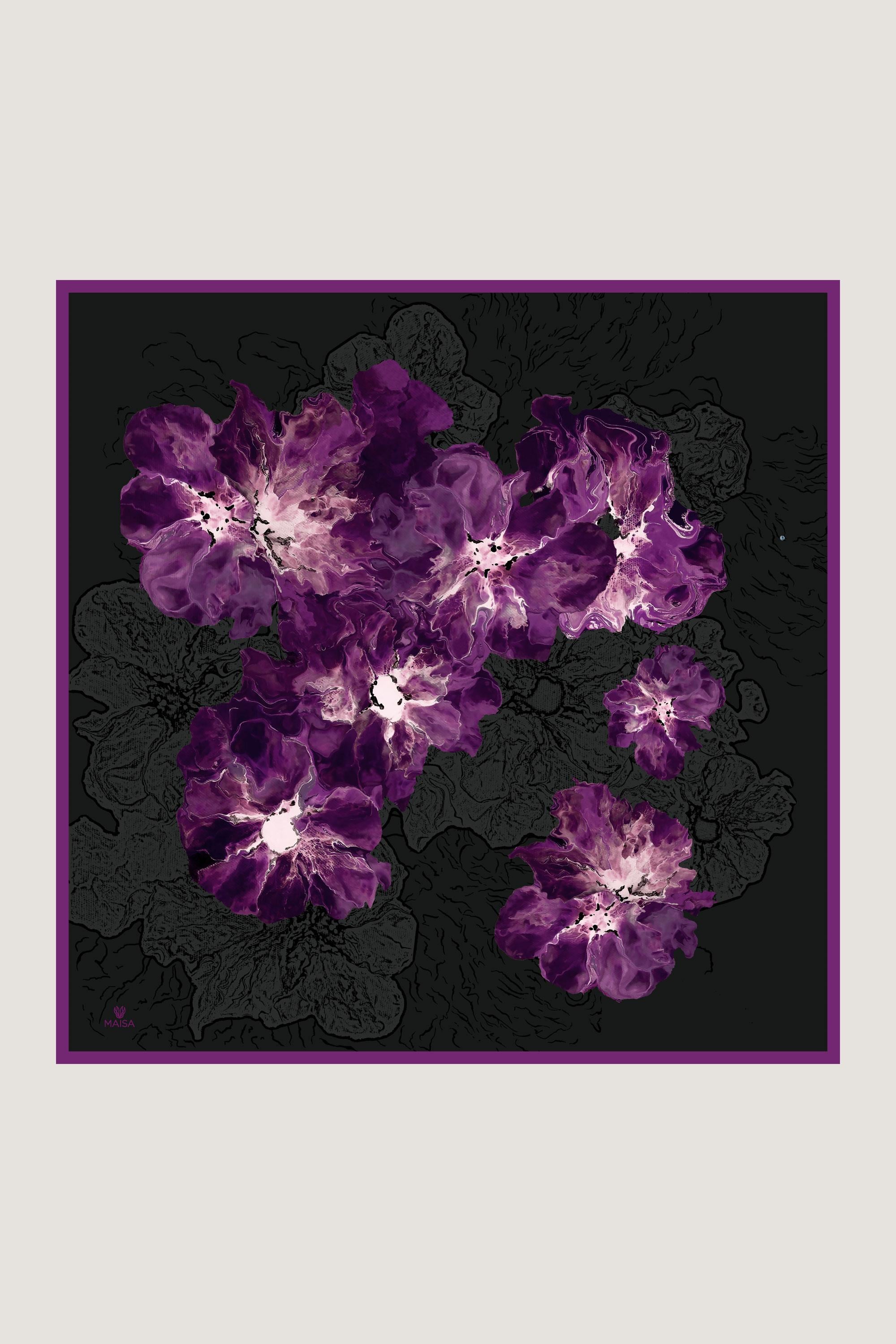RÜYA MULBERRY İPEK EŞARP 90*90 CM - MOR