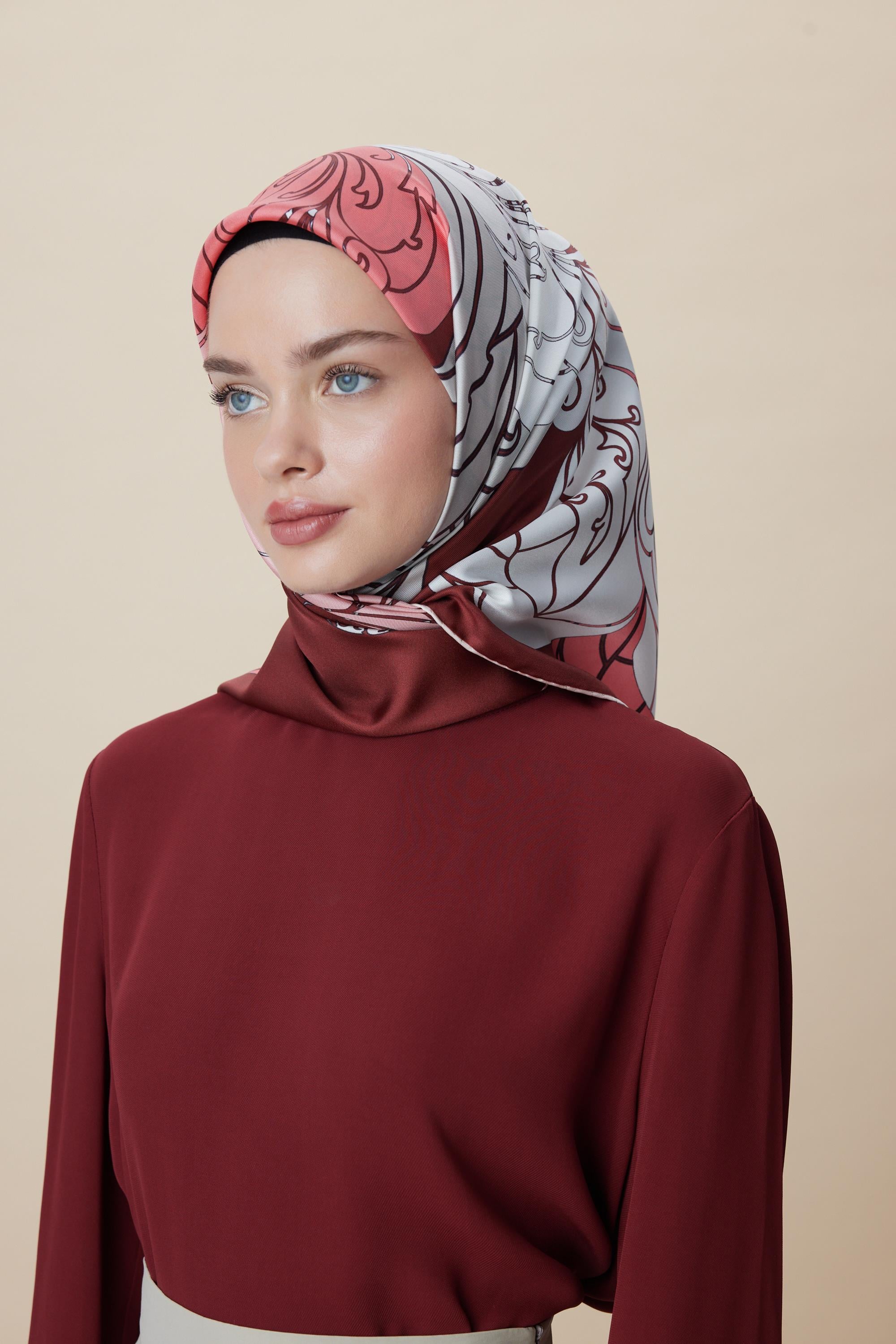 SAFİ TİVİL İPEK EŞARP 90*90 CM - KIRMIZI