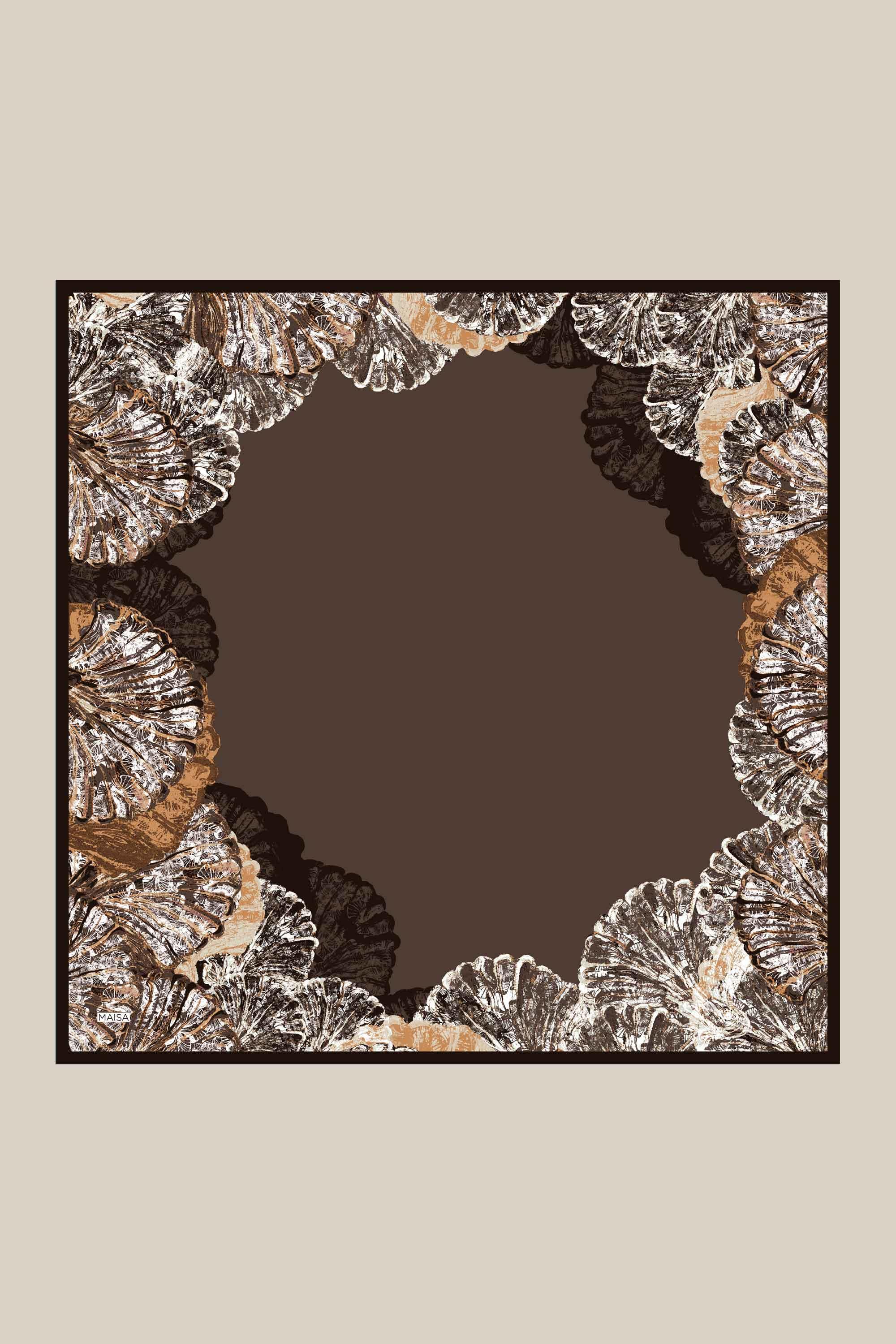 SAYRA MULBERRY İPEK EŞARP 90*90 CM - KAHVERENGİ