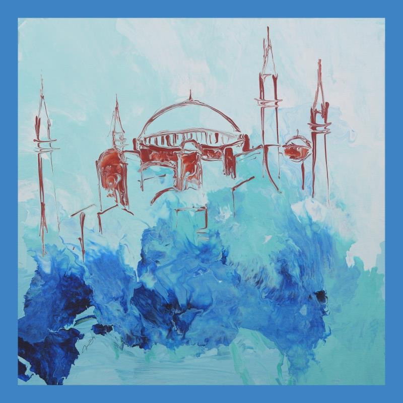 SİLÜET TURKUAZ MODAL İPEK EŞARP 100x100