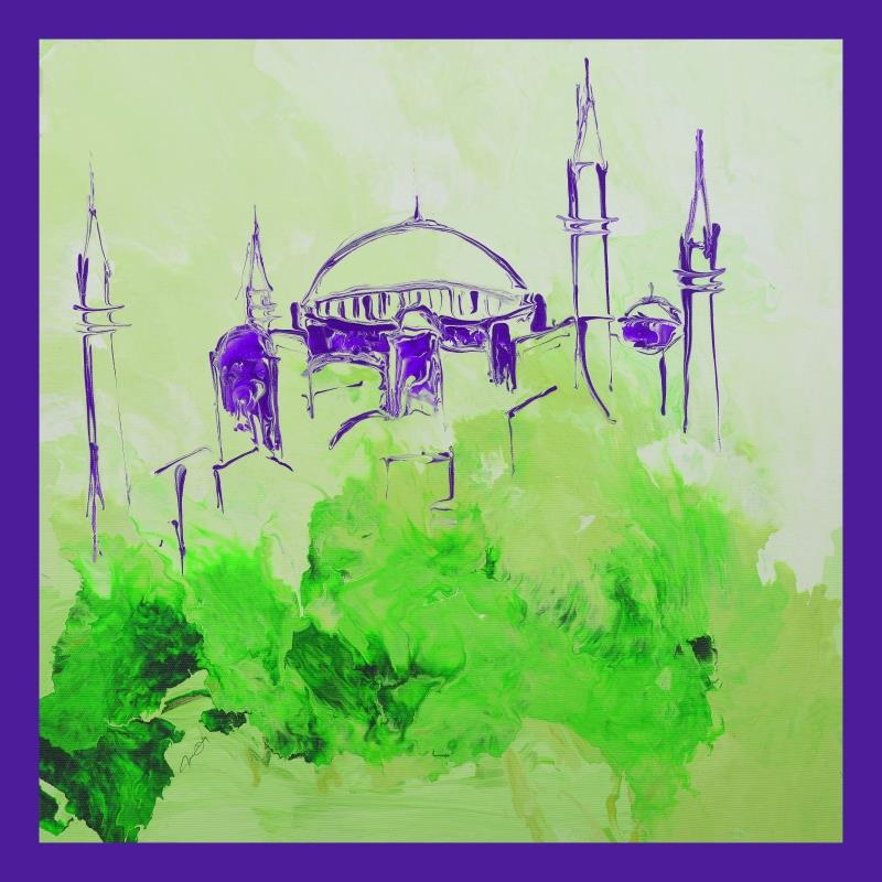 SİLÜET YEŞİL MODAL İPEK GAVROŞ 65x65