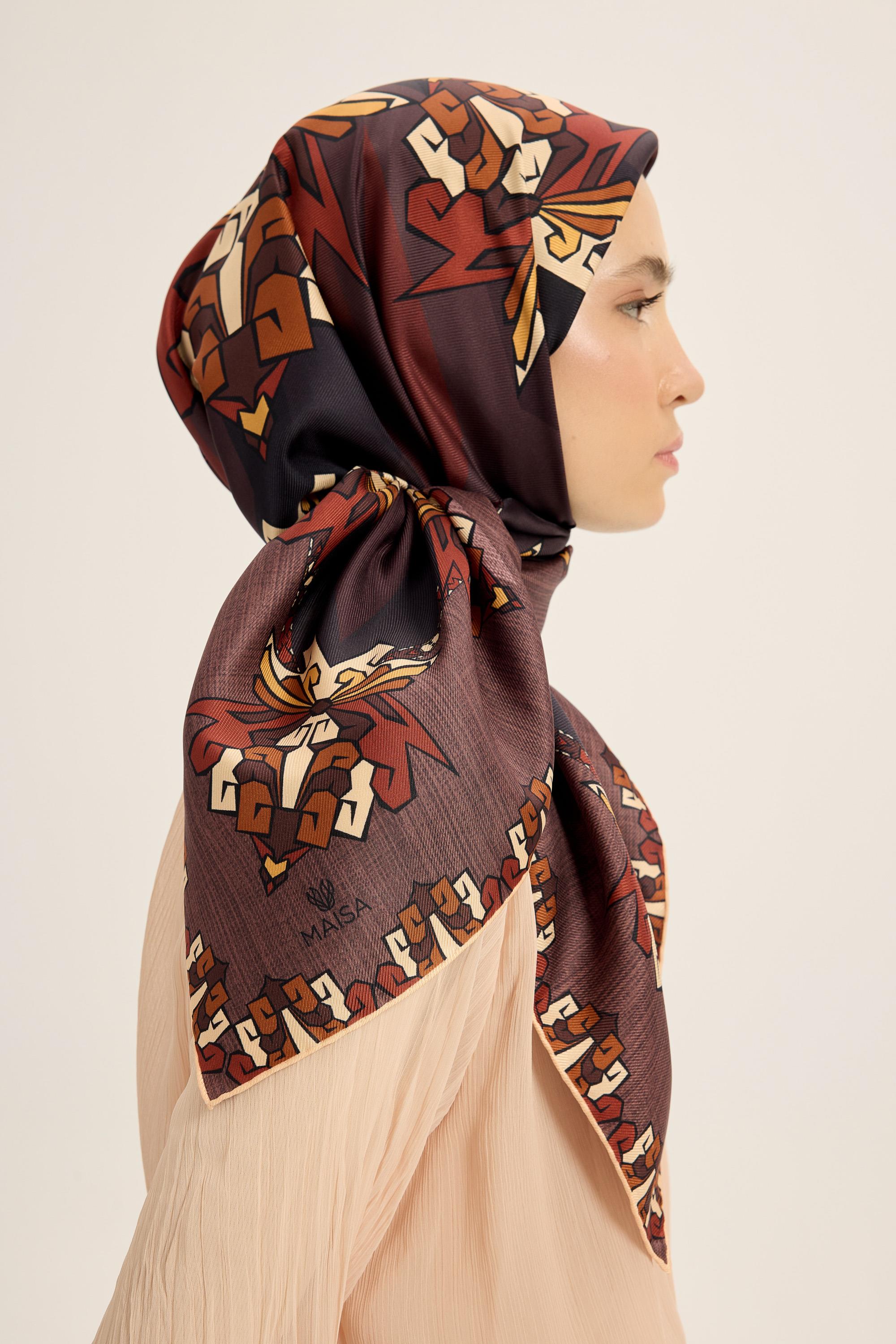 ŞİMAL MULBERRY İPEK EŞARP 90*90 CM - BORDO